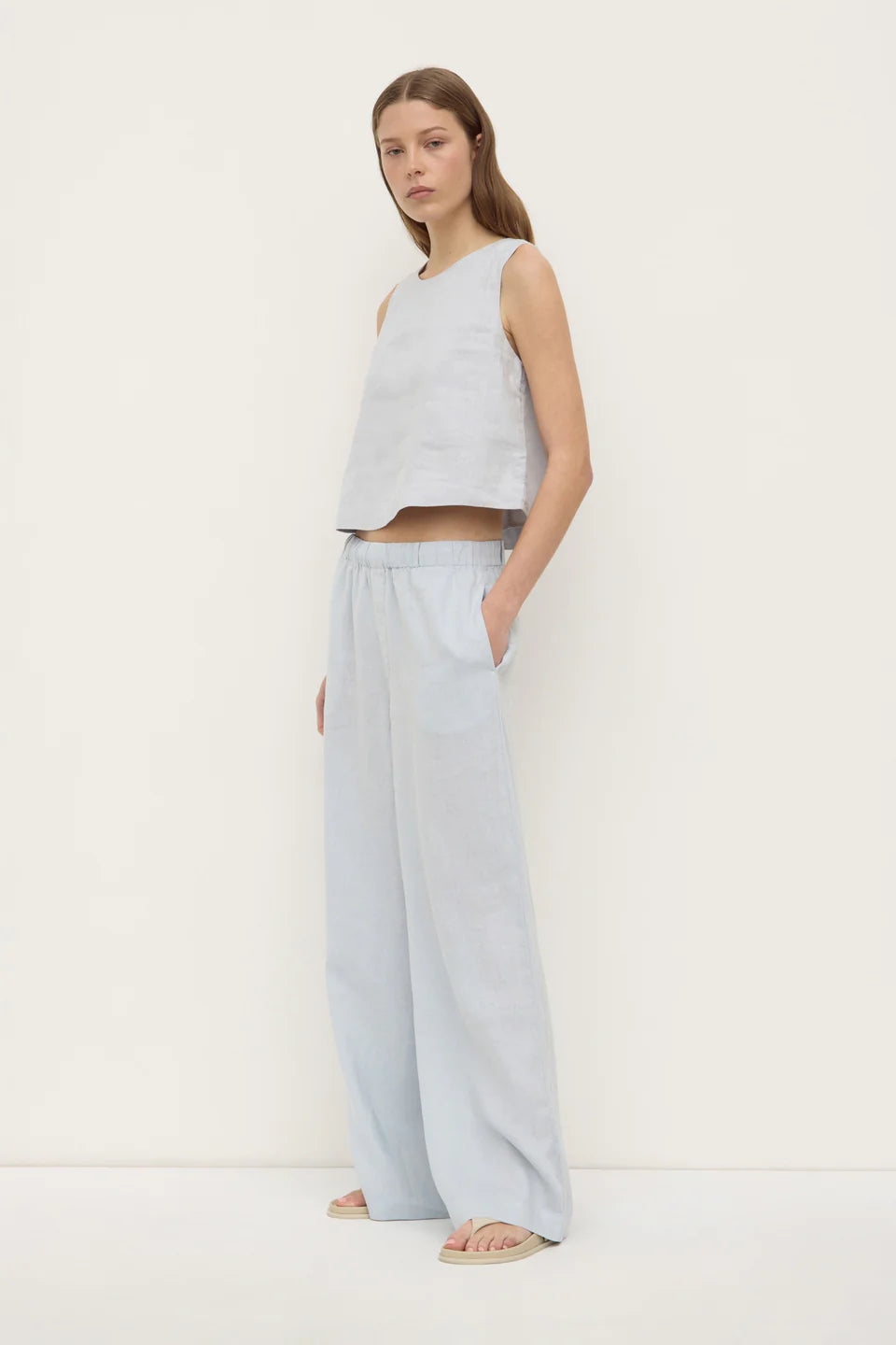 Estelle Linen top, cloud