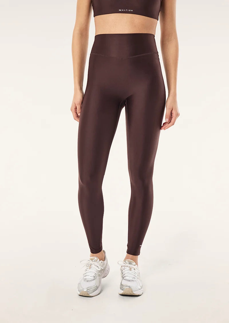 Fairmont full length legging, dark plum shine