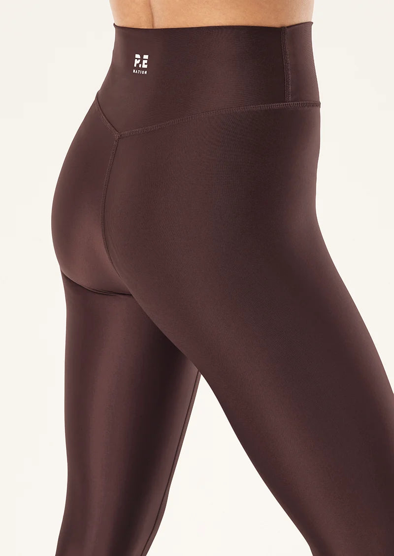 Fairmont full length legging, dark plum shine