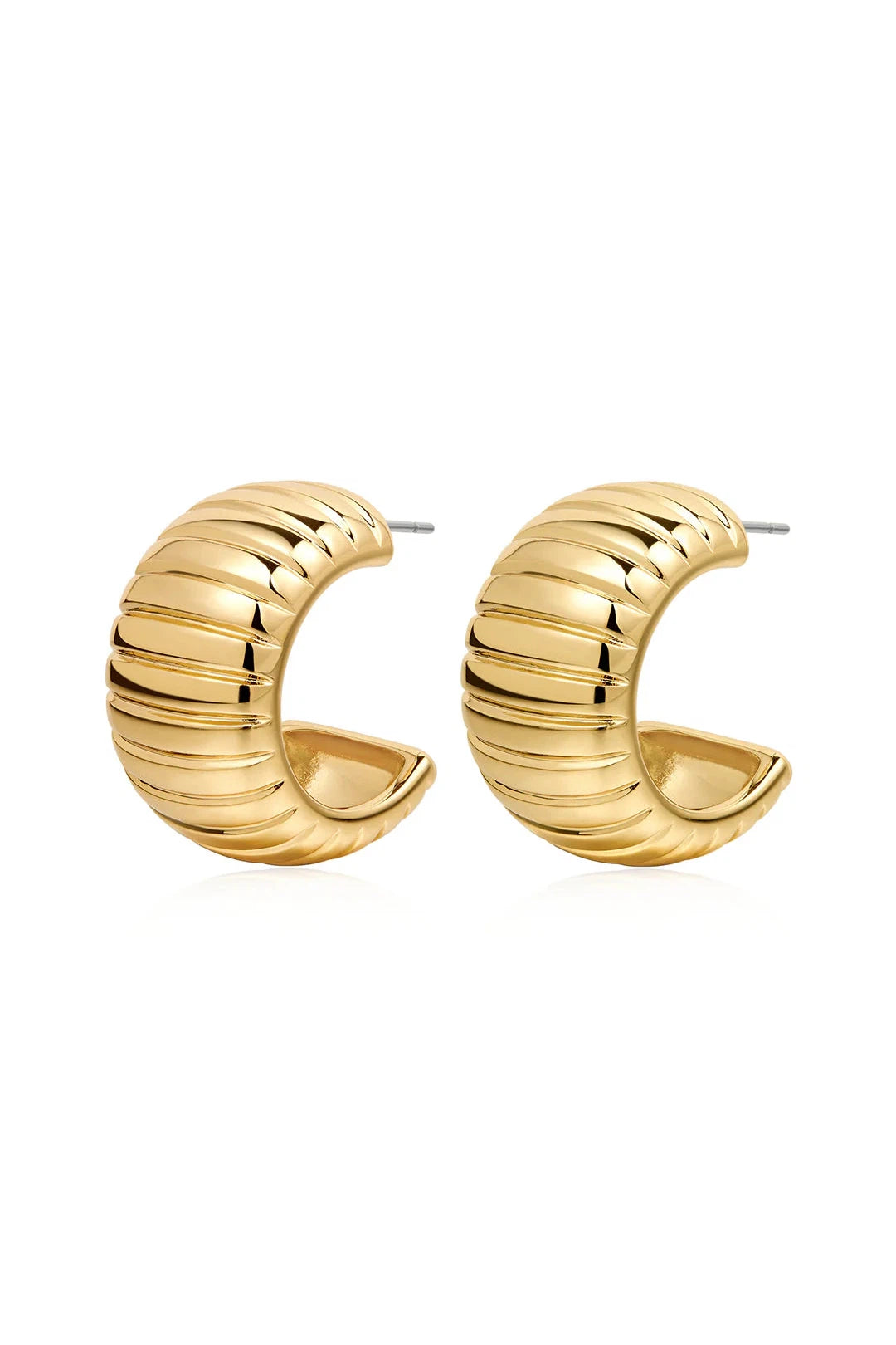 Remy ridged hoops. gold