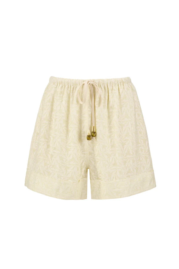 The reign shorts, creme jacquard