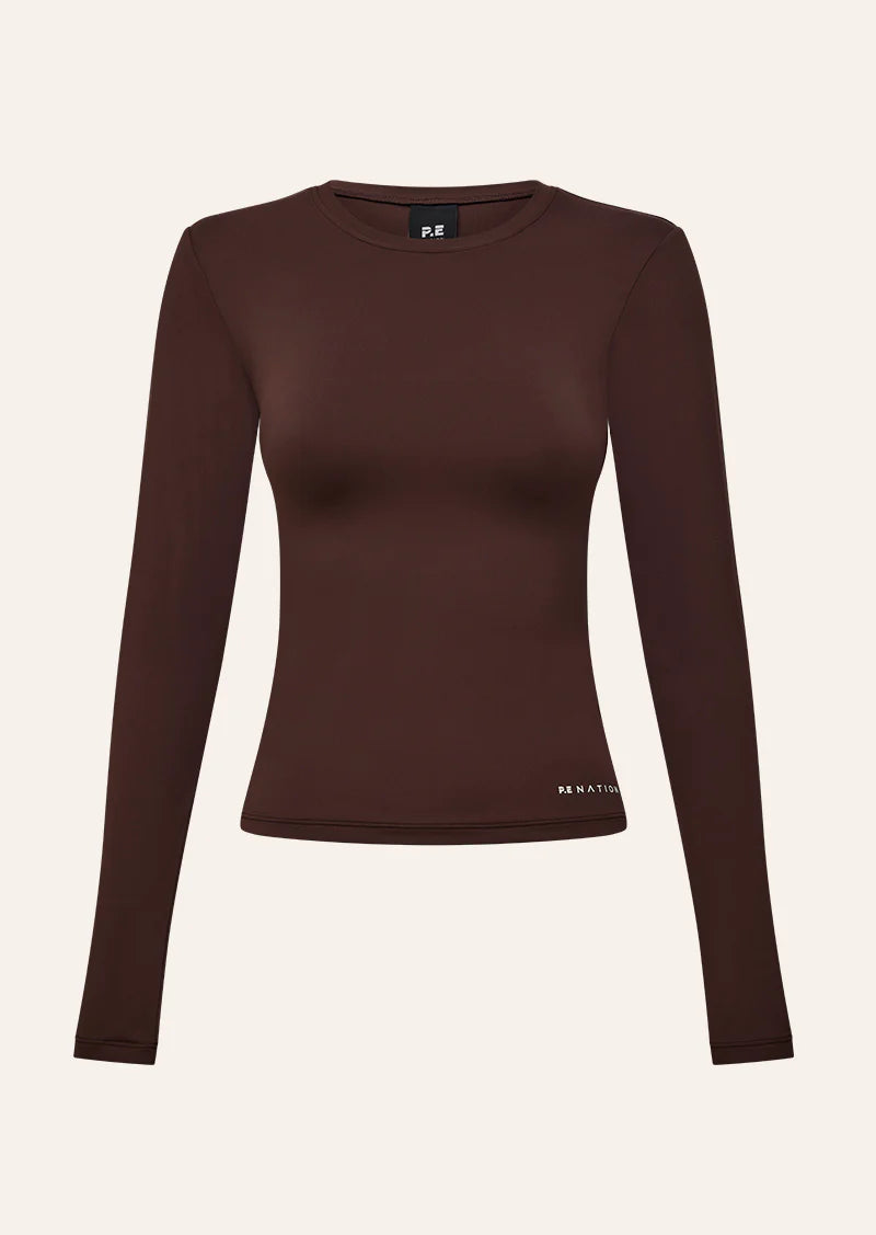 Foundation long sleeve top, mahogany