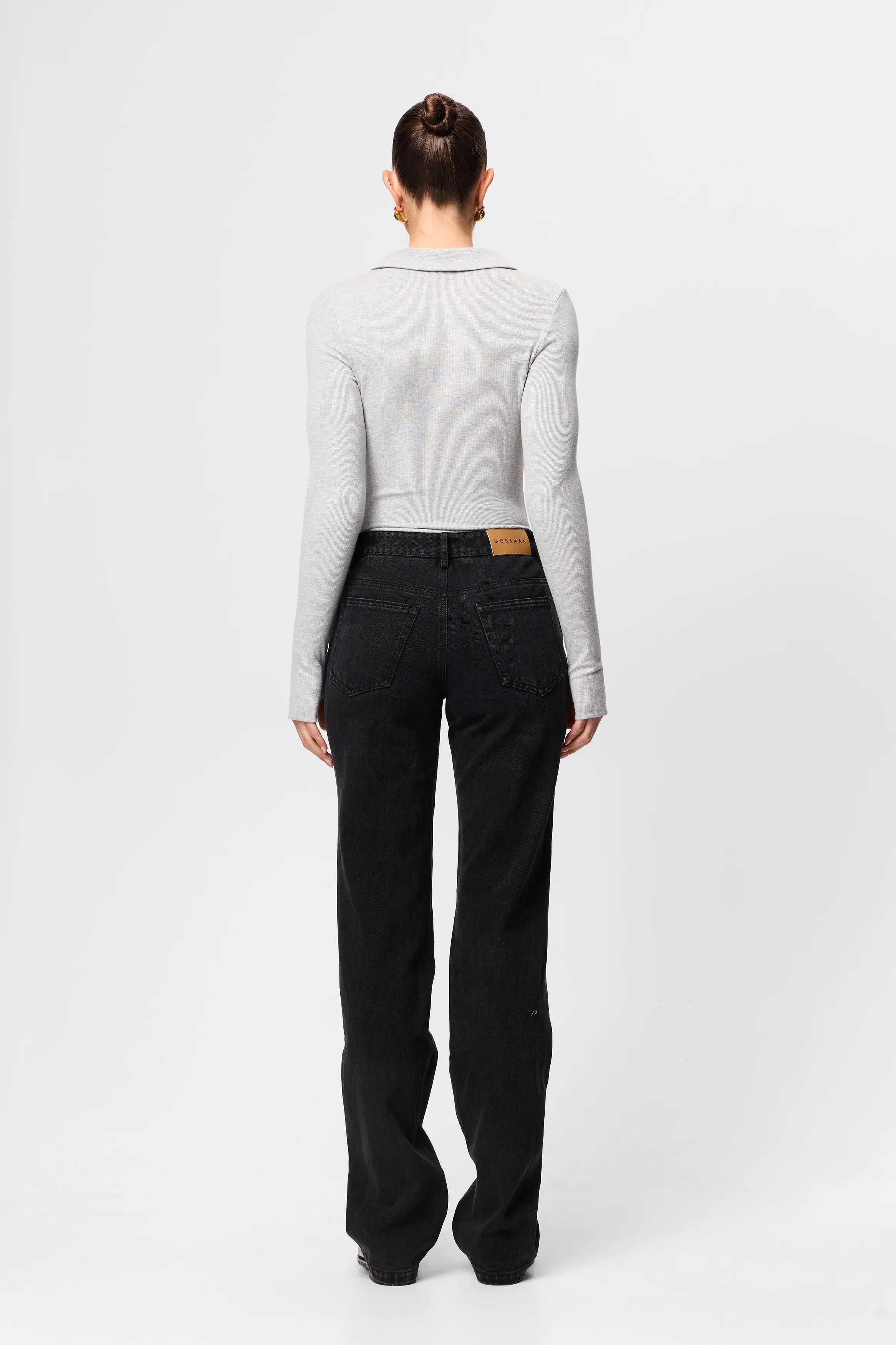 Florence polo top, grey marle