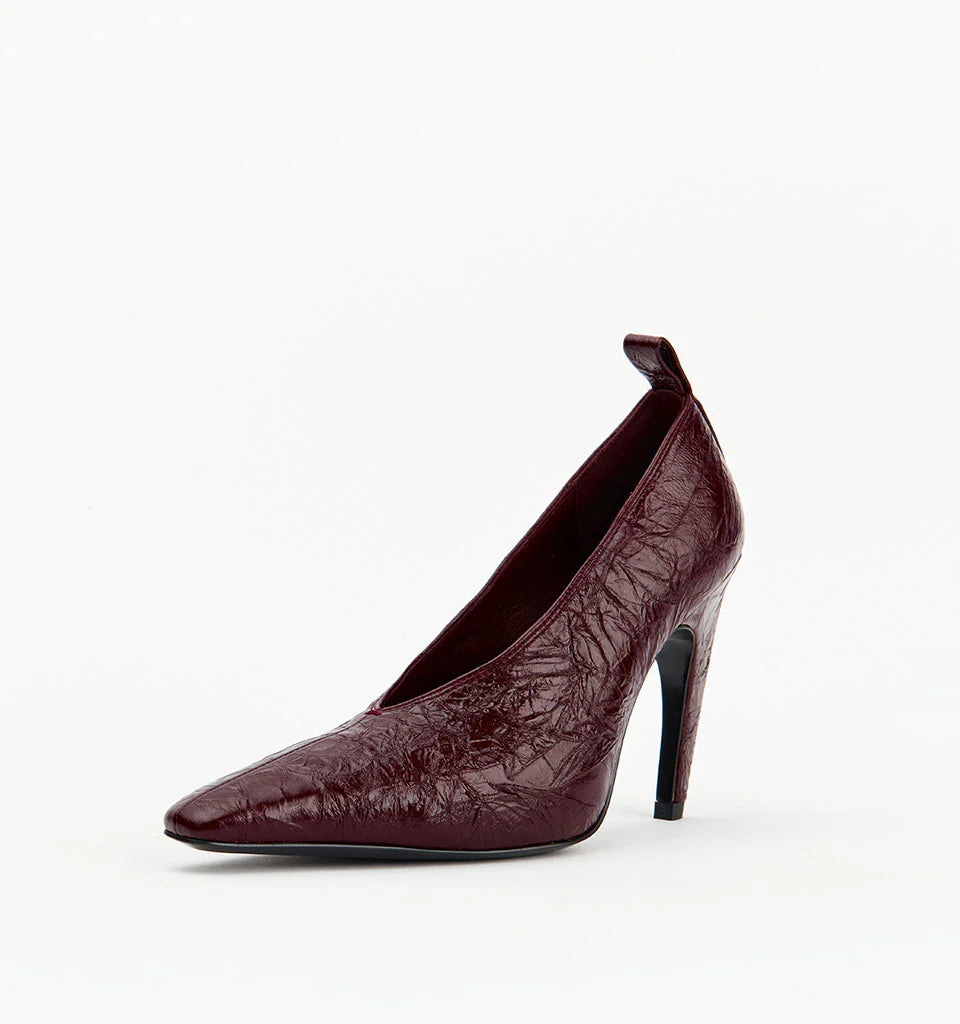 Floyd, burgandy oily crinkle leather
