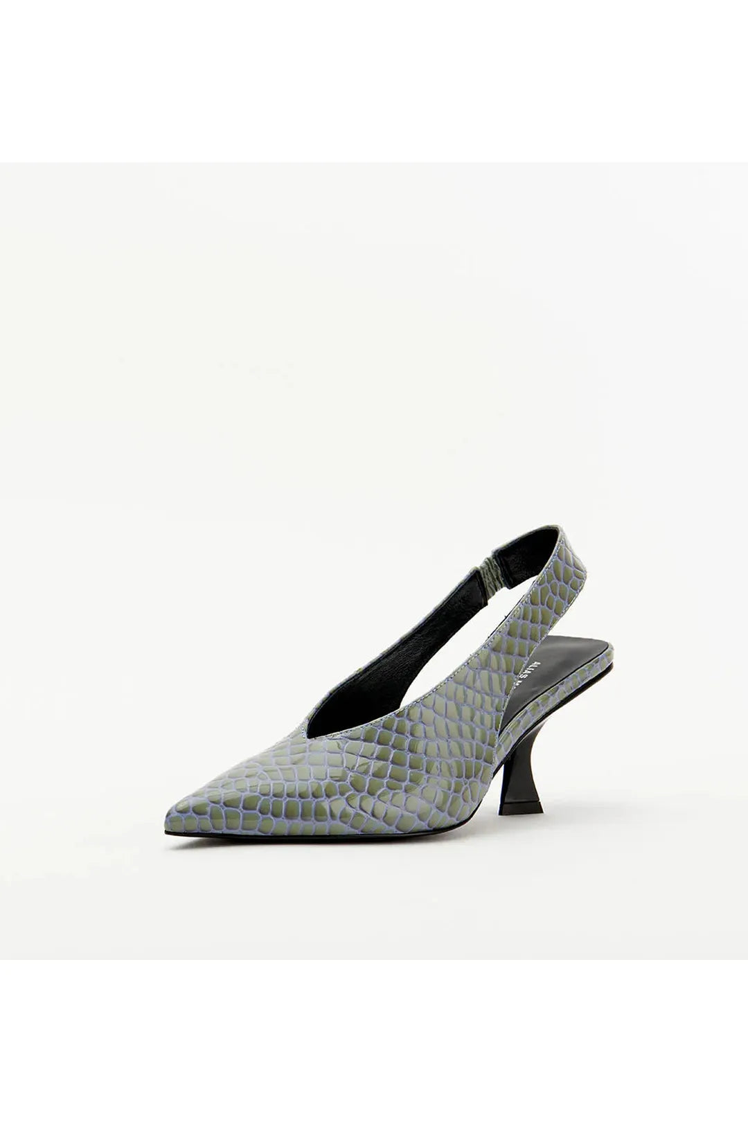 Frankie, denim patent croc