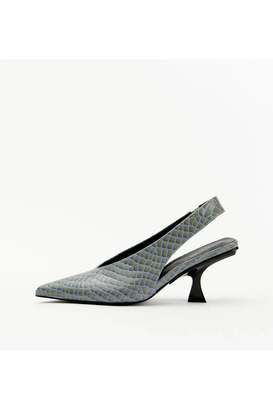 Frankie, denim patent croc