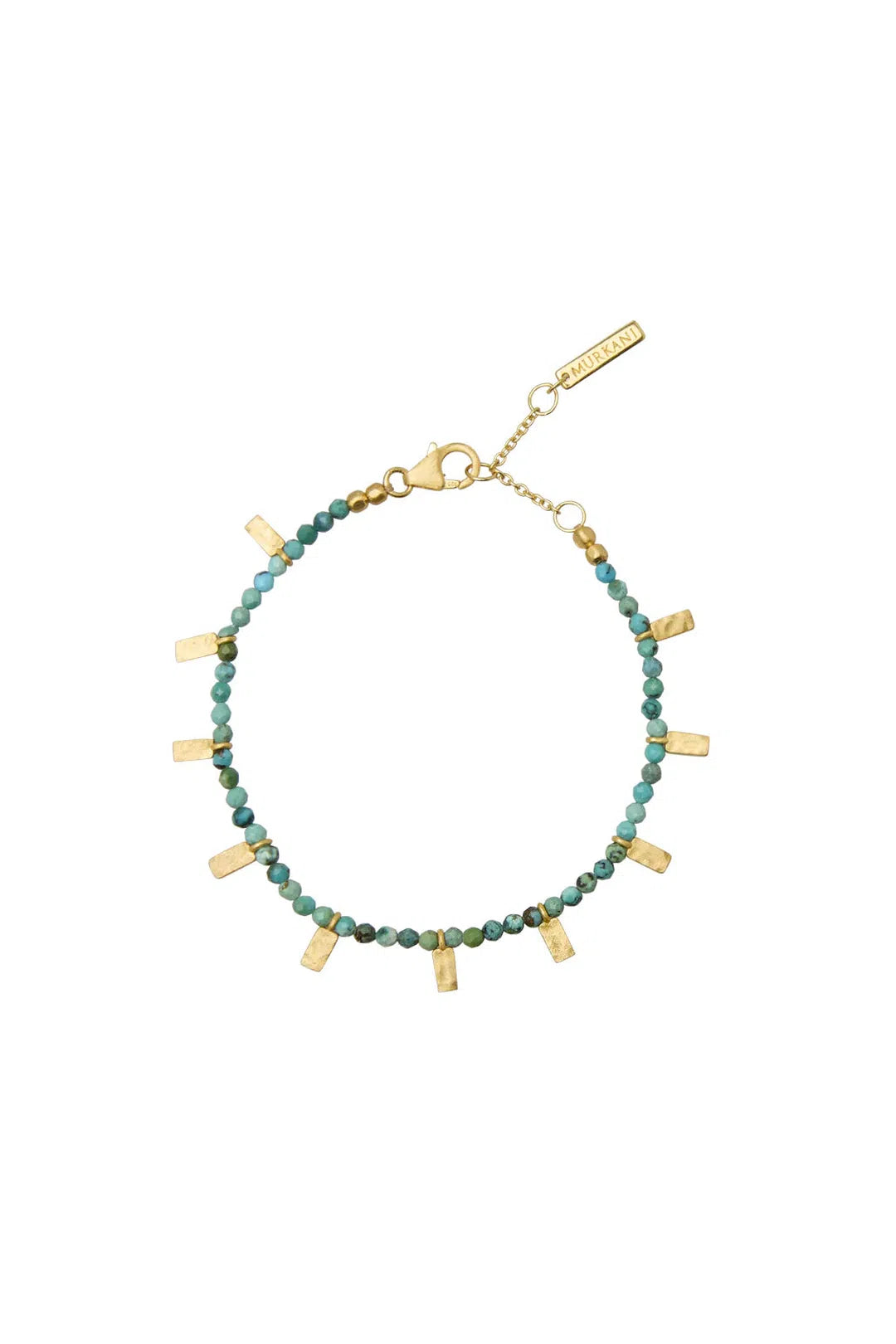 Turquoise Bracelet in 18KT Yellow Gold Plate