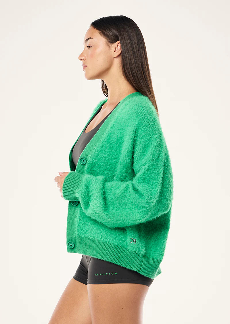 greenpoint knit cardi, kelly green