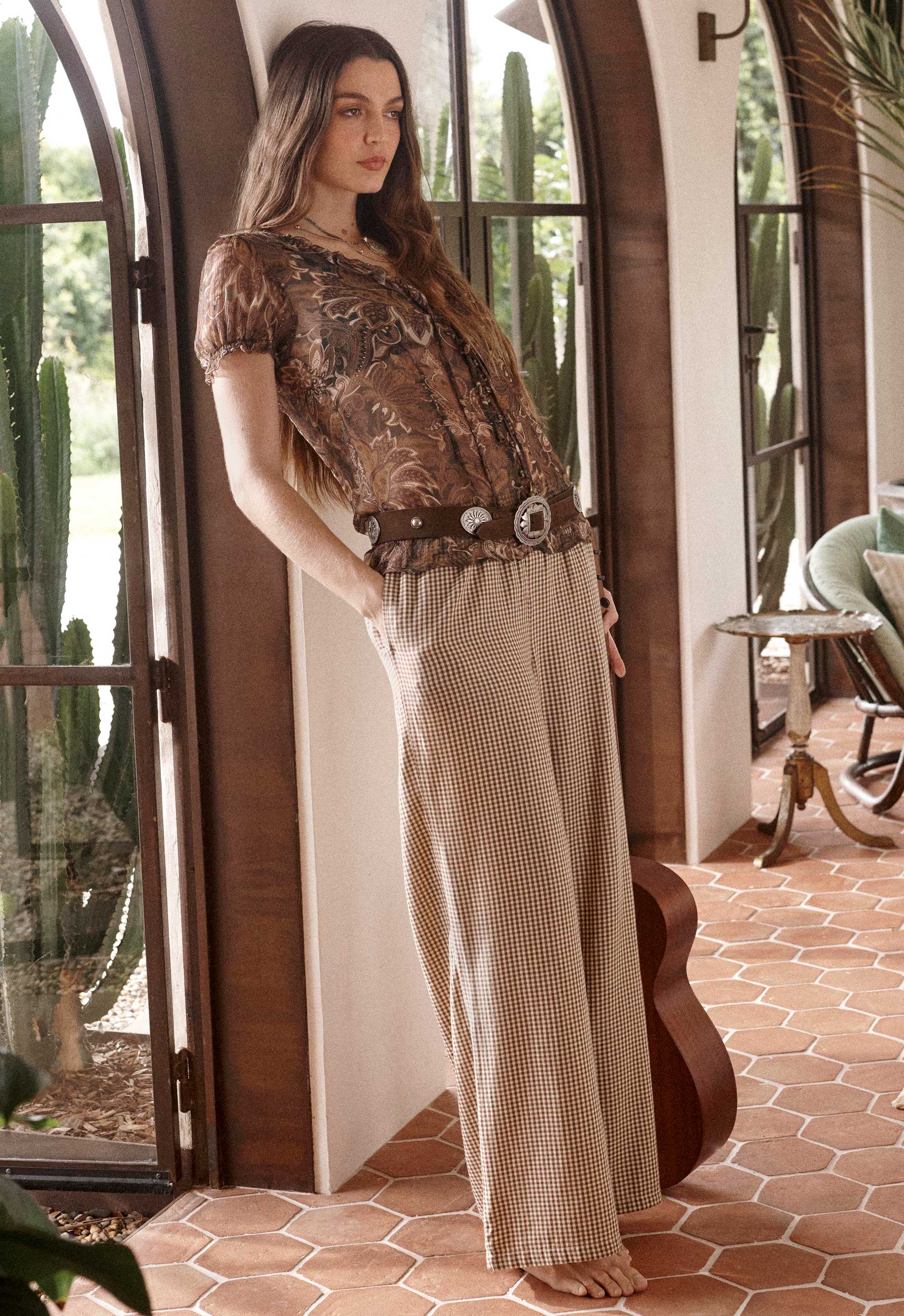 Garden gate beach pant, gingham