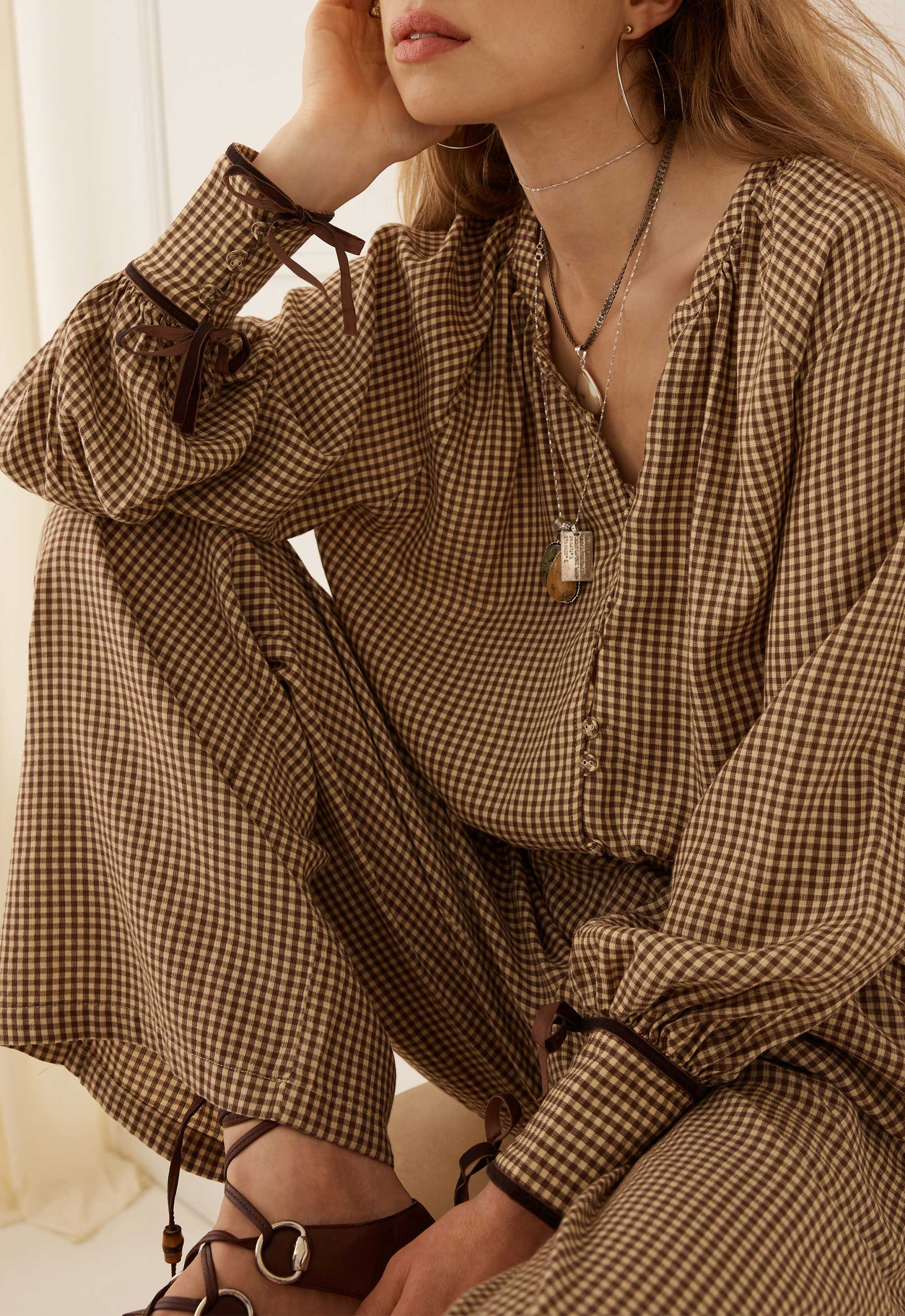 Garden gate blouse, gingham
