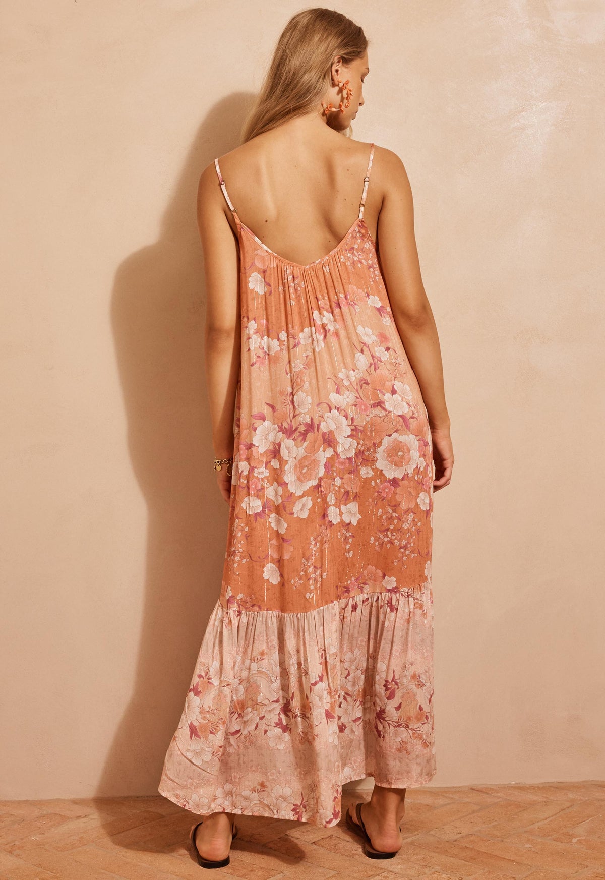 Isola strappy dress, sunfade pink