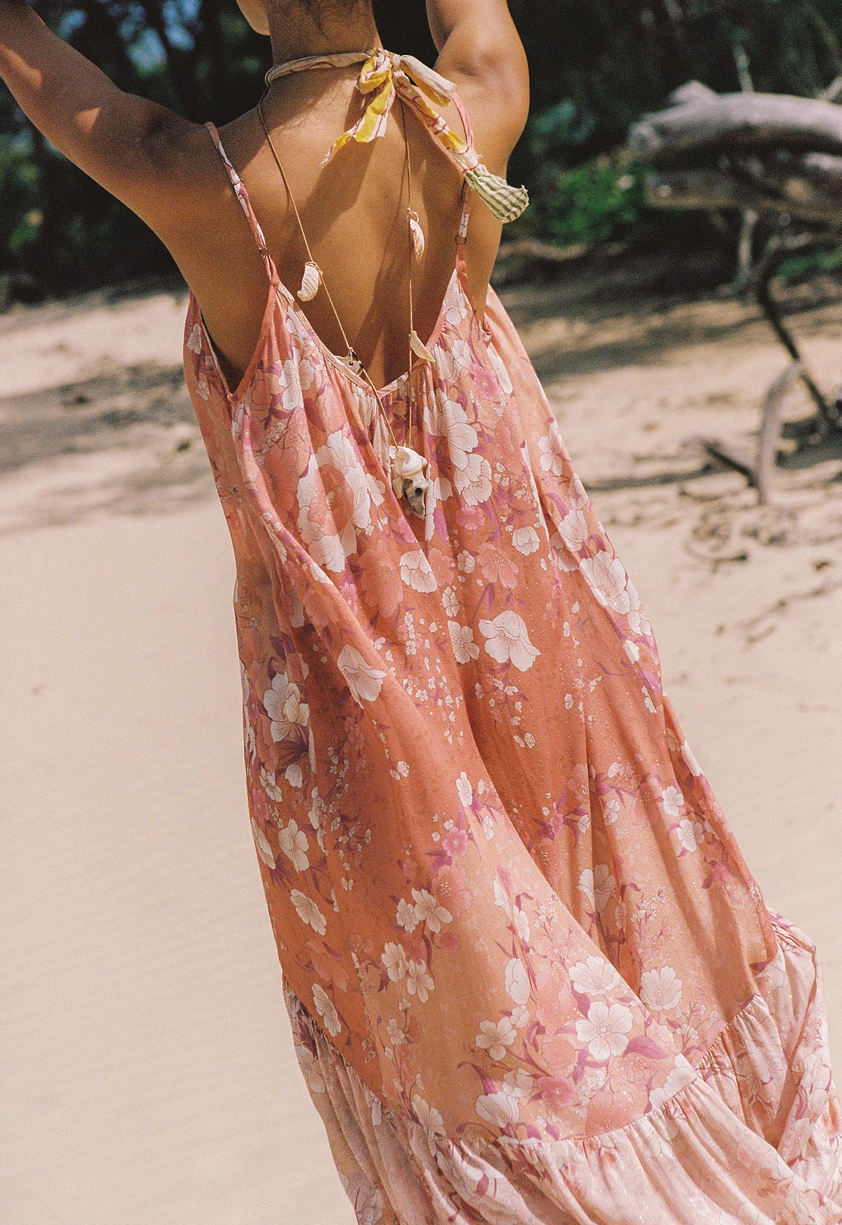 Isola strappy dress, sunfade pink
