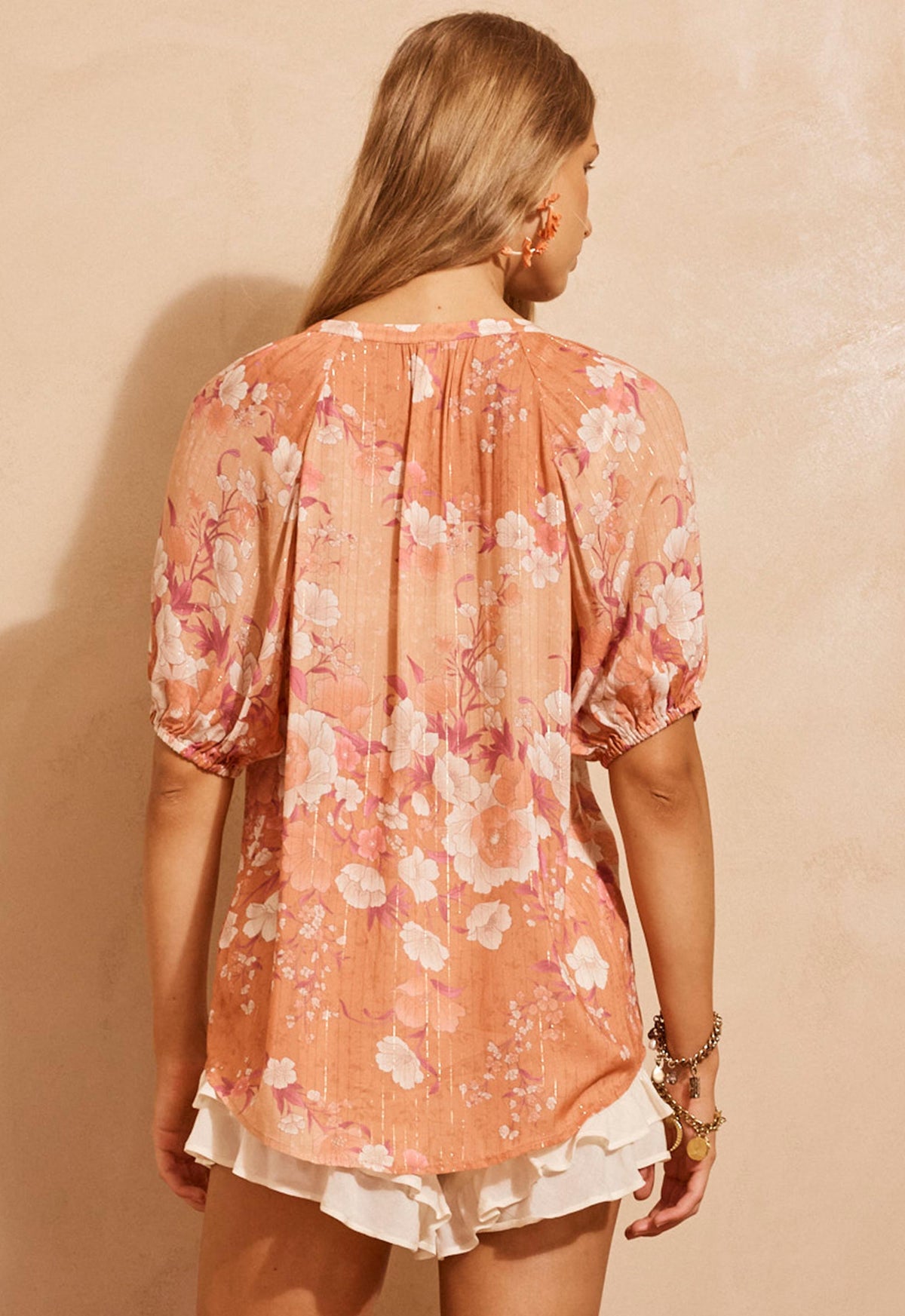 Isola short sleeve blouse, sunfade pink