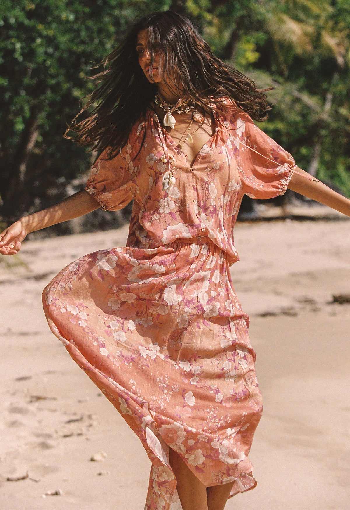 Isola maxi skirt, sunfade pink