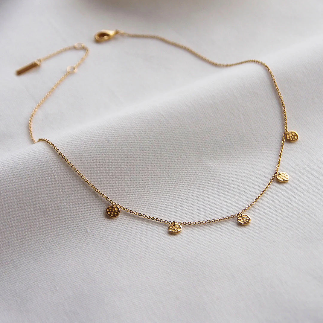 Grace disc choker, gold