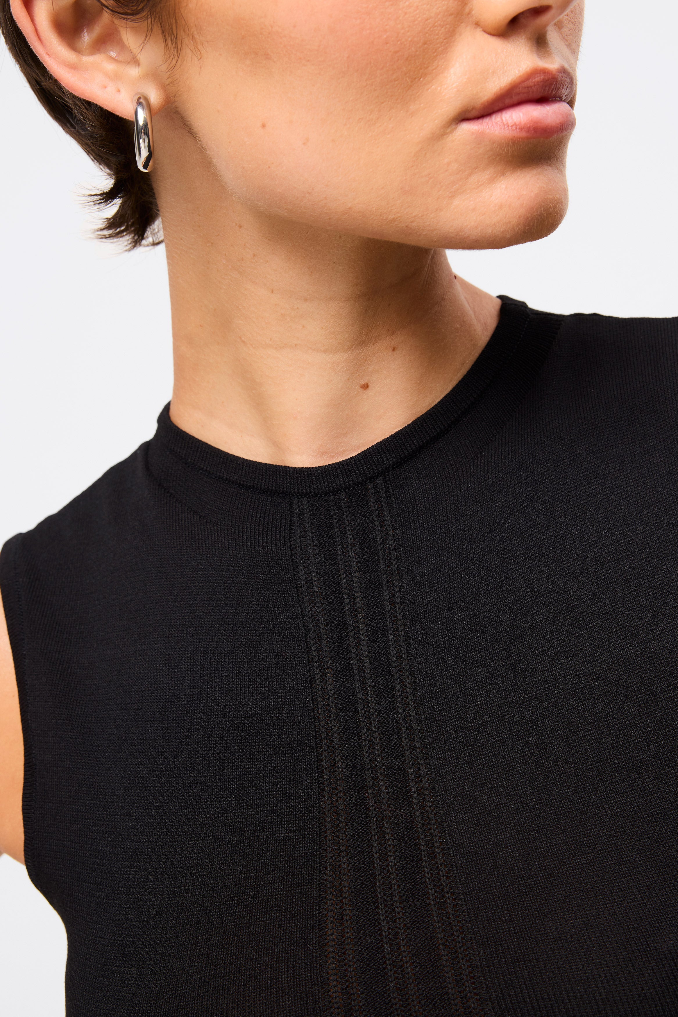 High rise midi dress, black