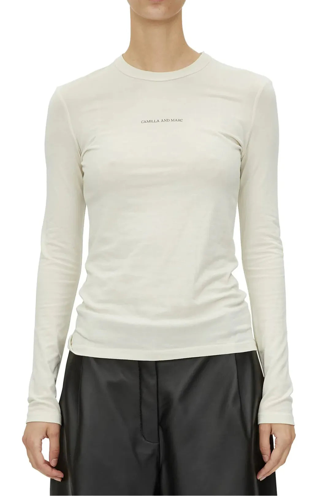park long sleeve logo top, chalk