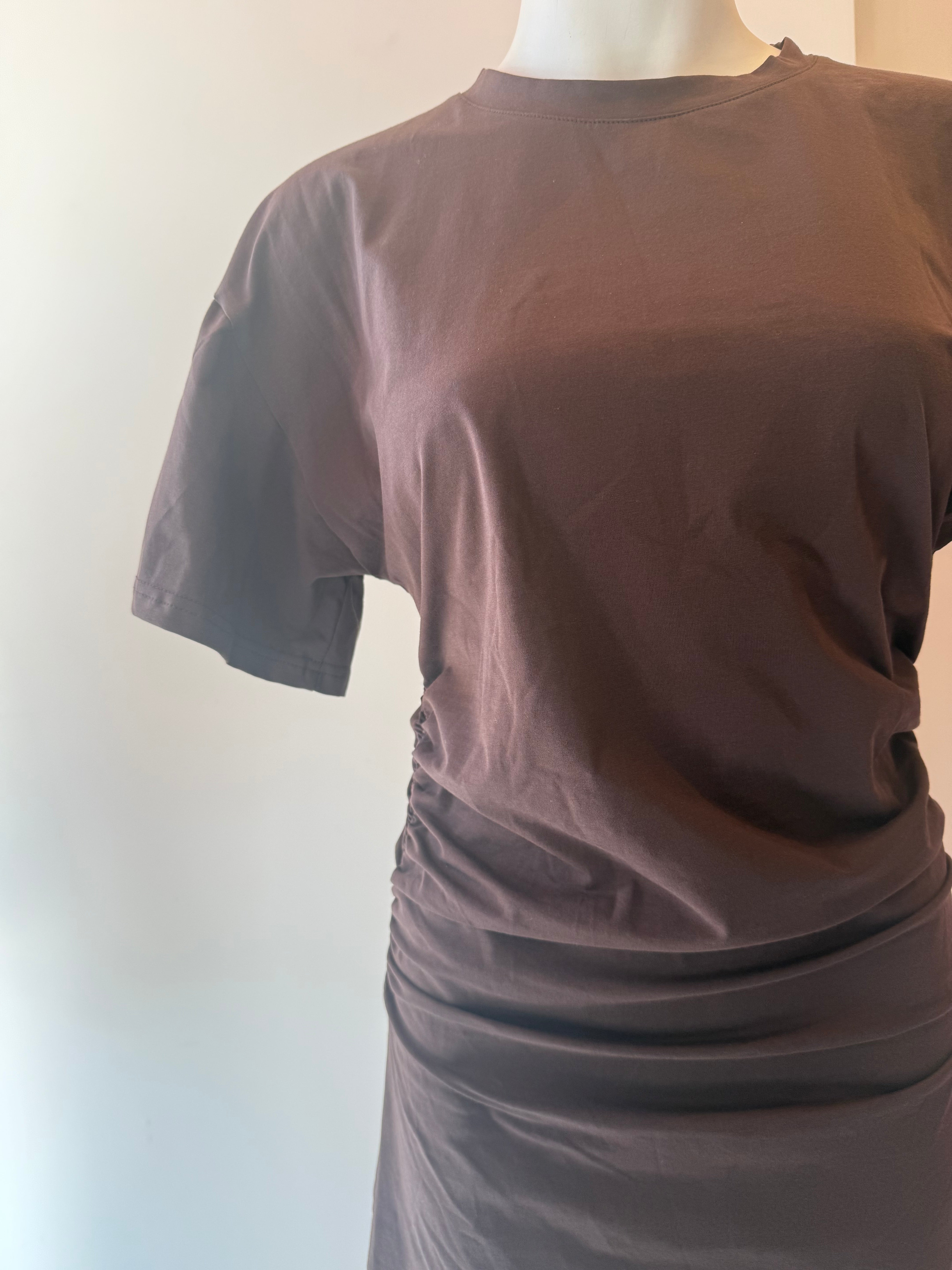 Tee mini dress, choc