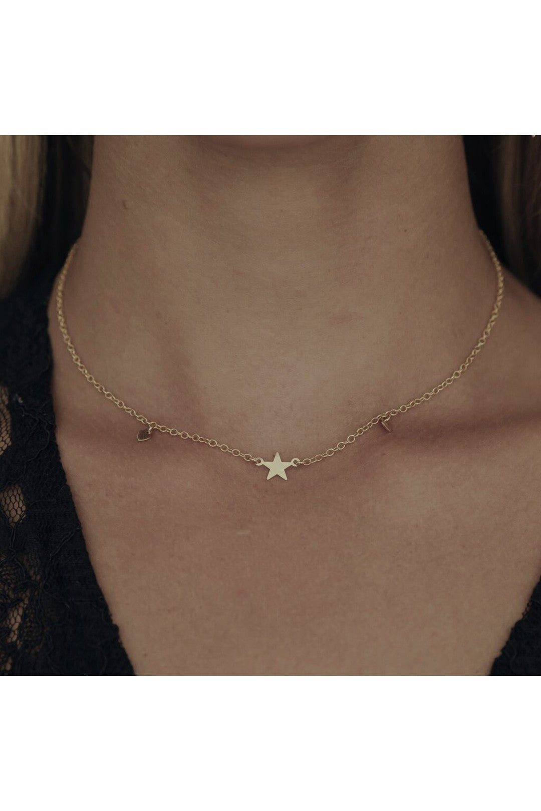 Falling sky necklace, gold