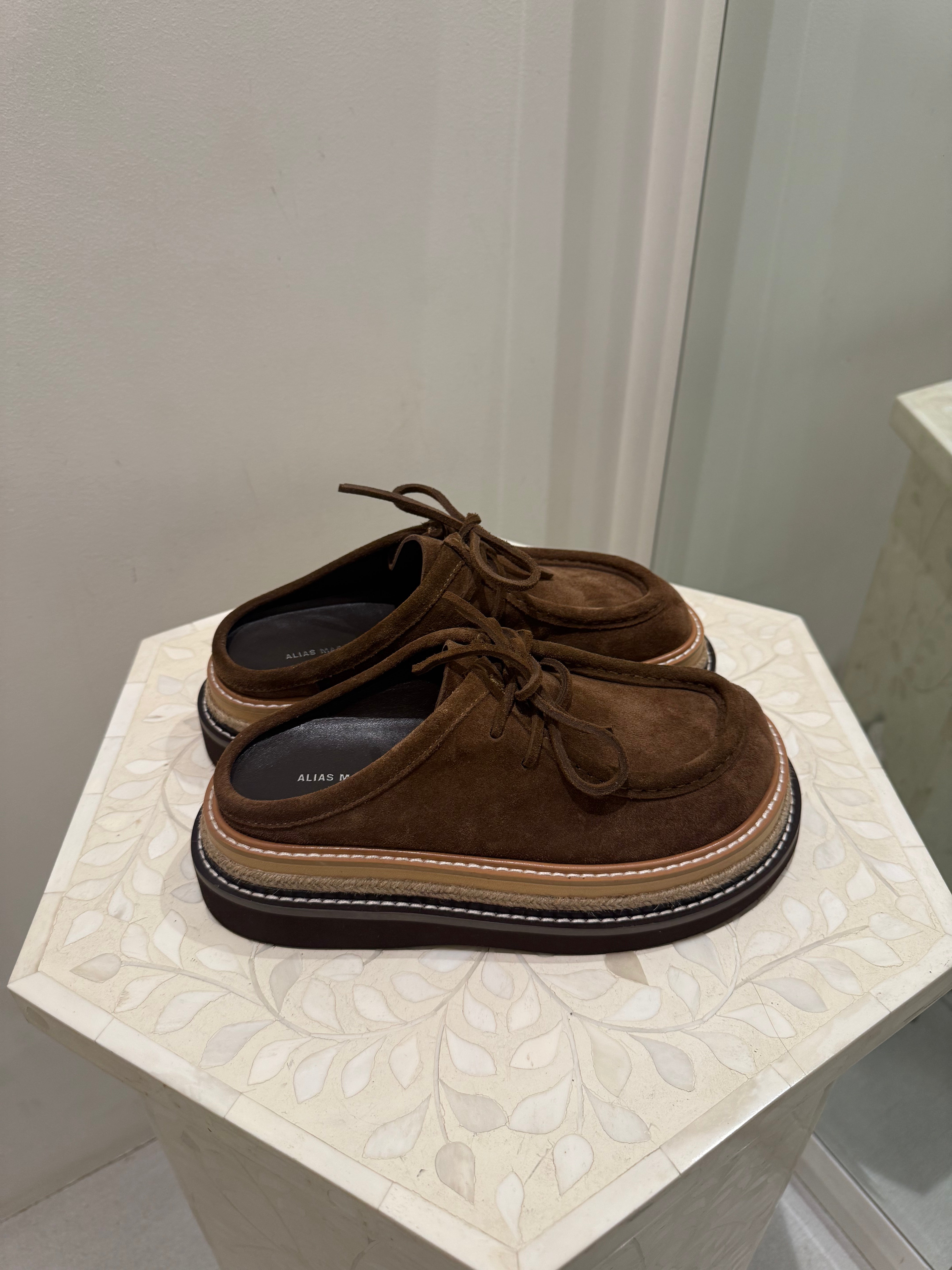 Veronique, chocolate suede