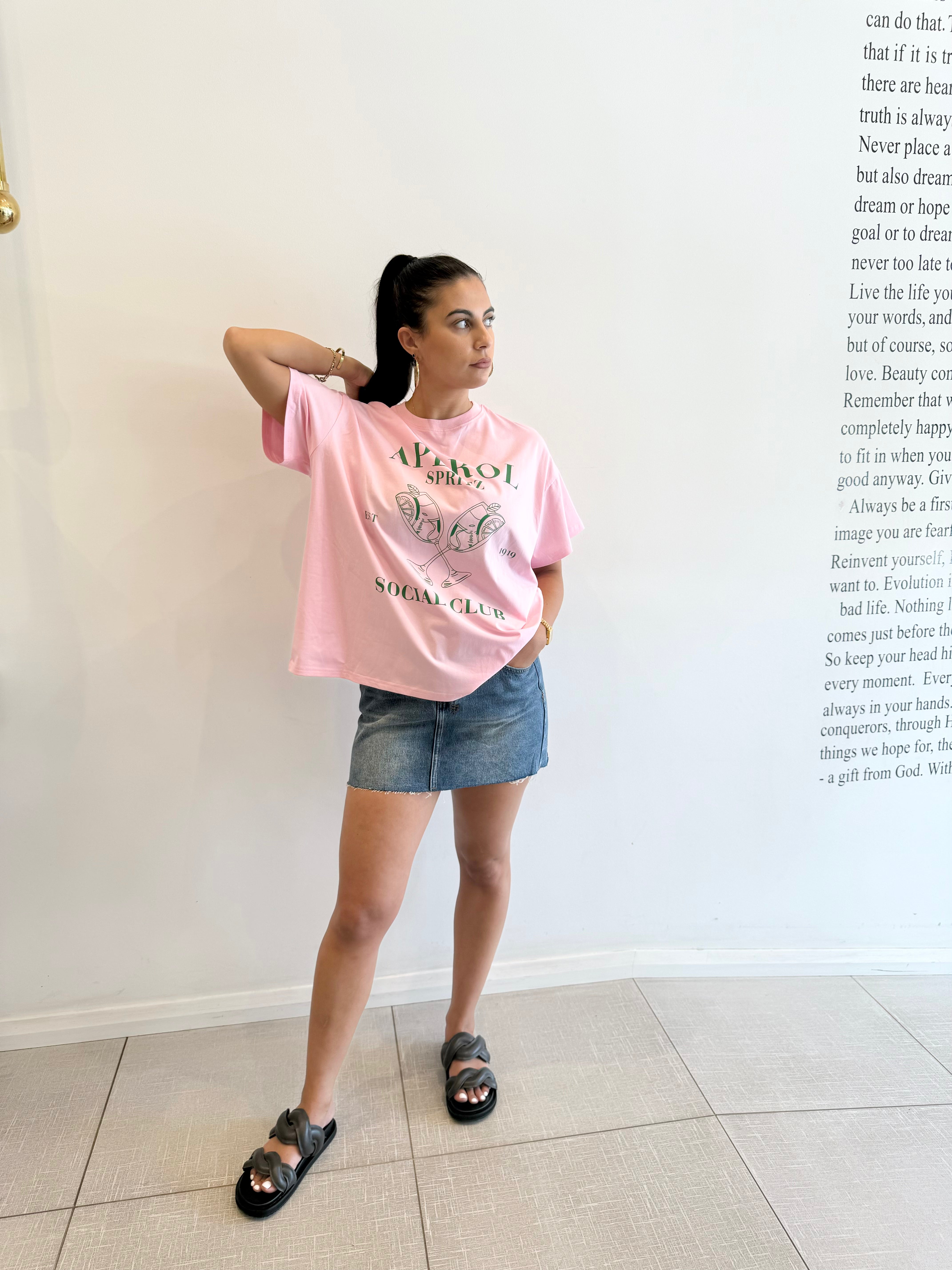 aperol tee, pink