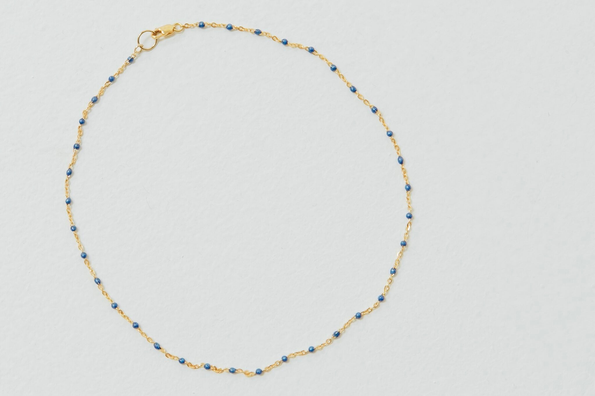 enamel choker, blue stone