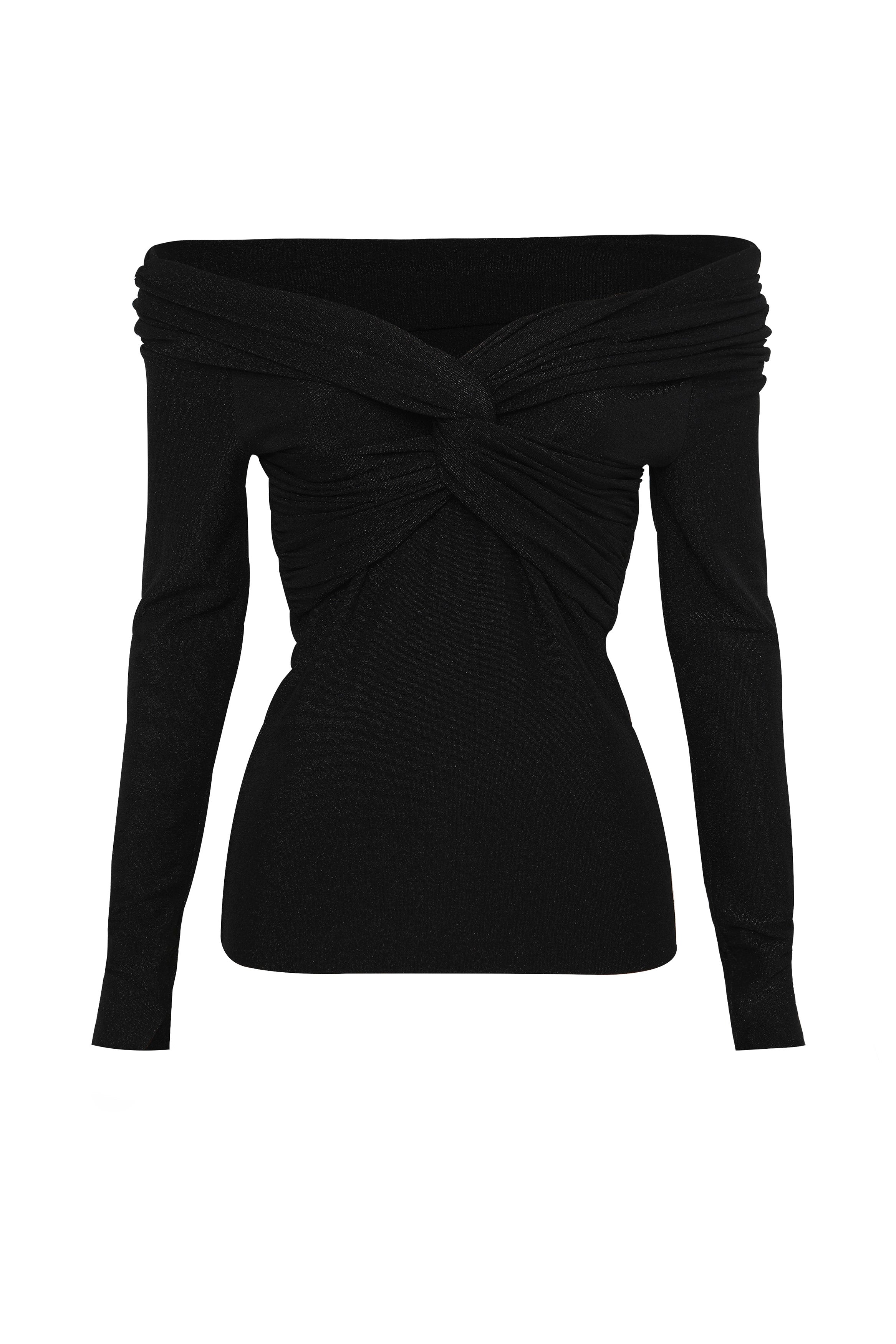 Intermission off shoulder top, black