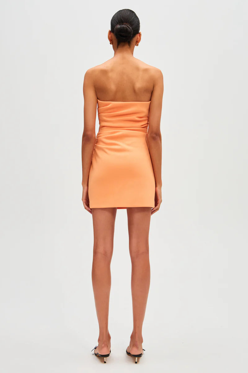 alston crepe mini dress, tangerine