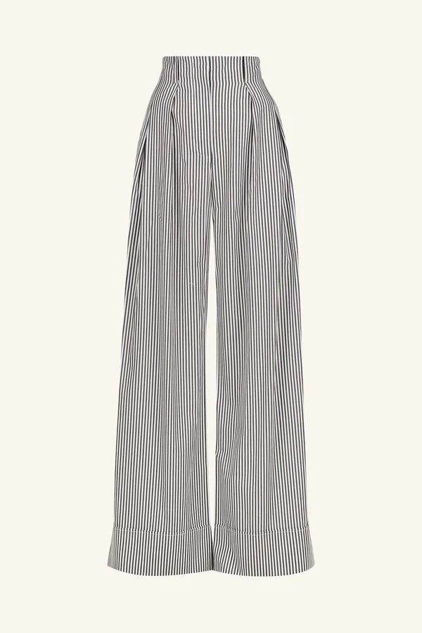 jayde high waisted relaxed pant, dark navy/ivory