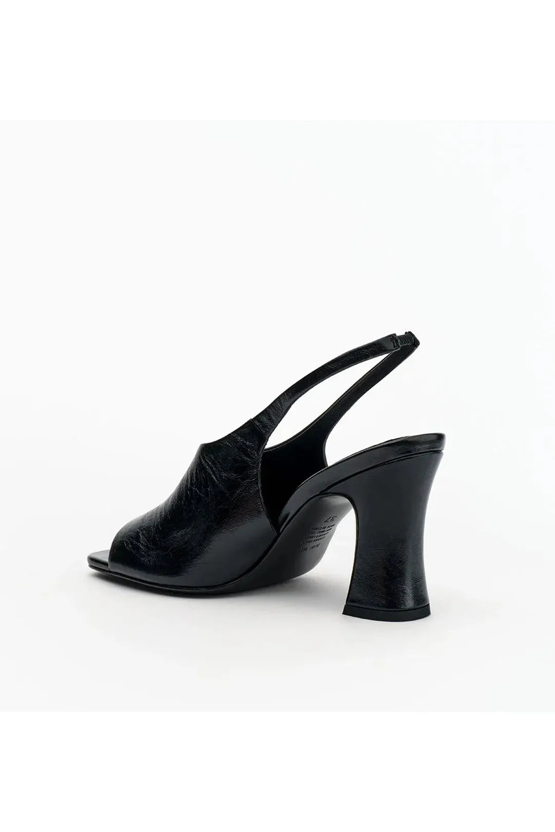 Jackie, black oily crinkle leather