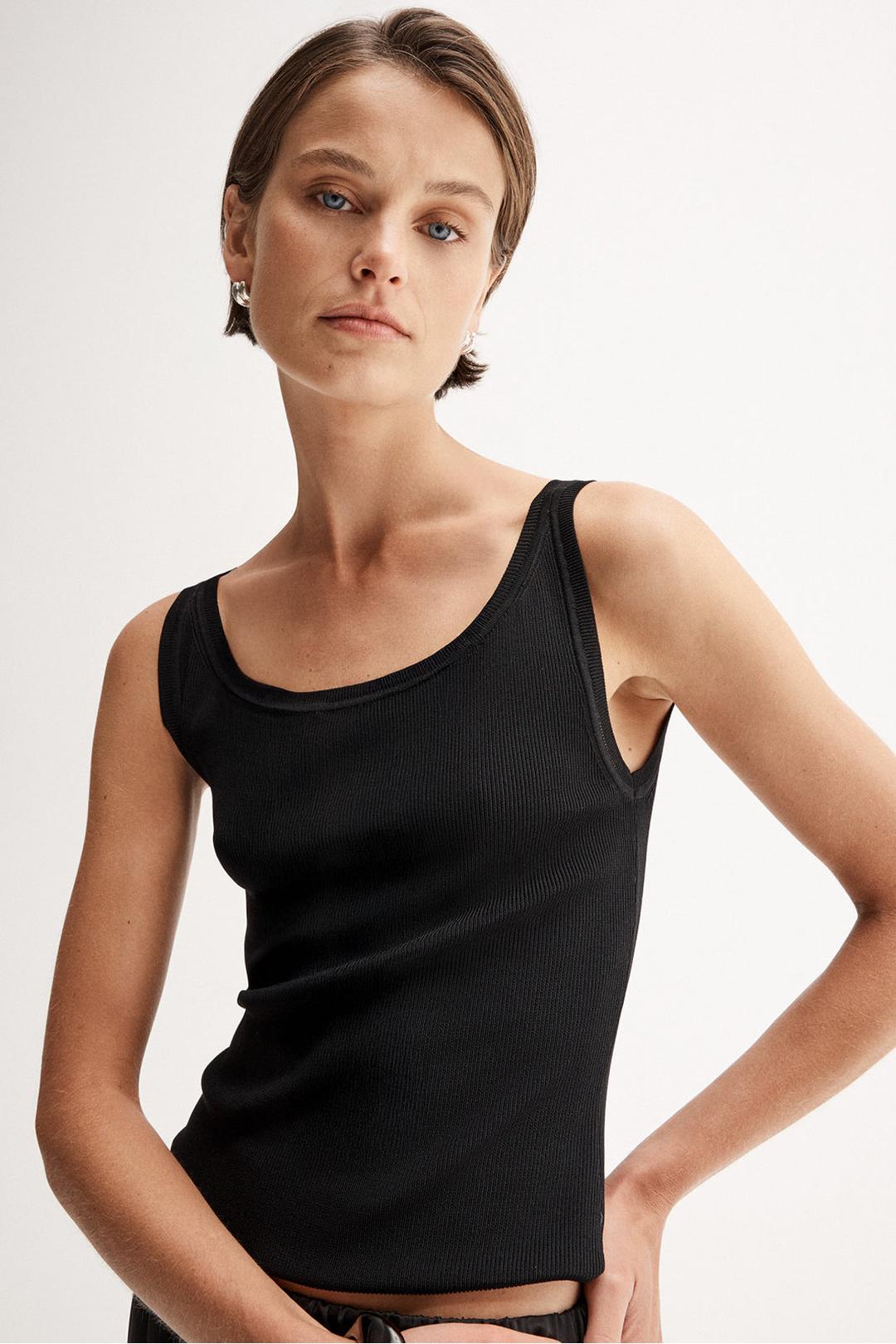 Coralie knit top, black