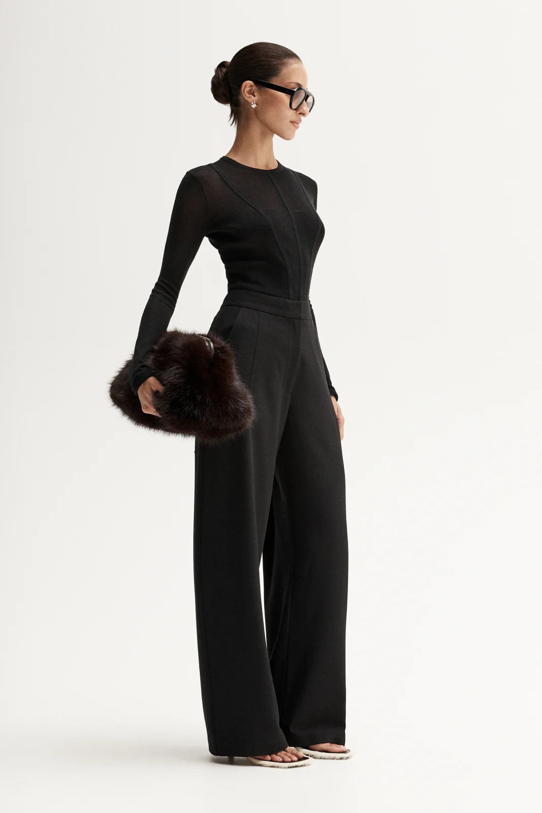 Faux fur clutch, shiraz