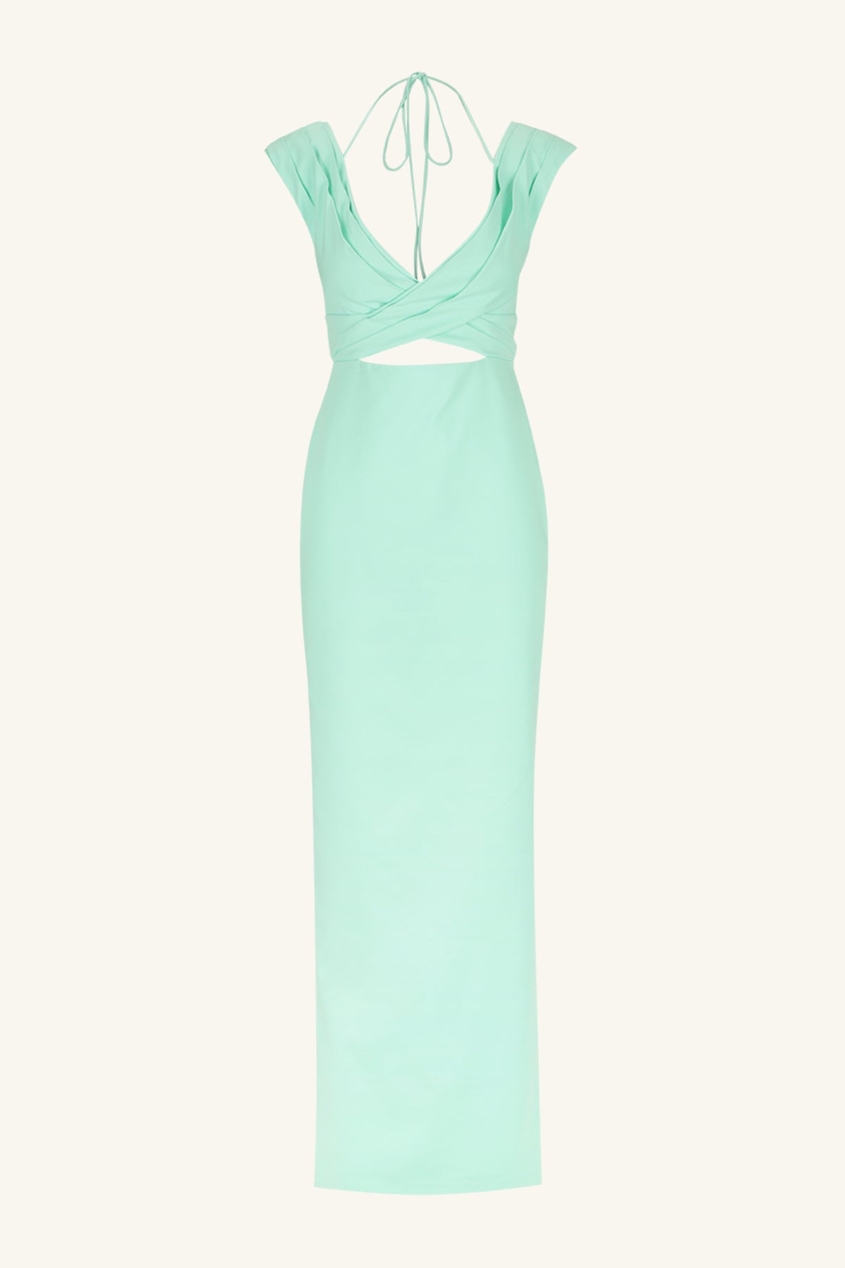 Lani plunged cut out maxi dress, aqua