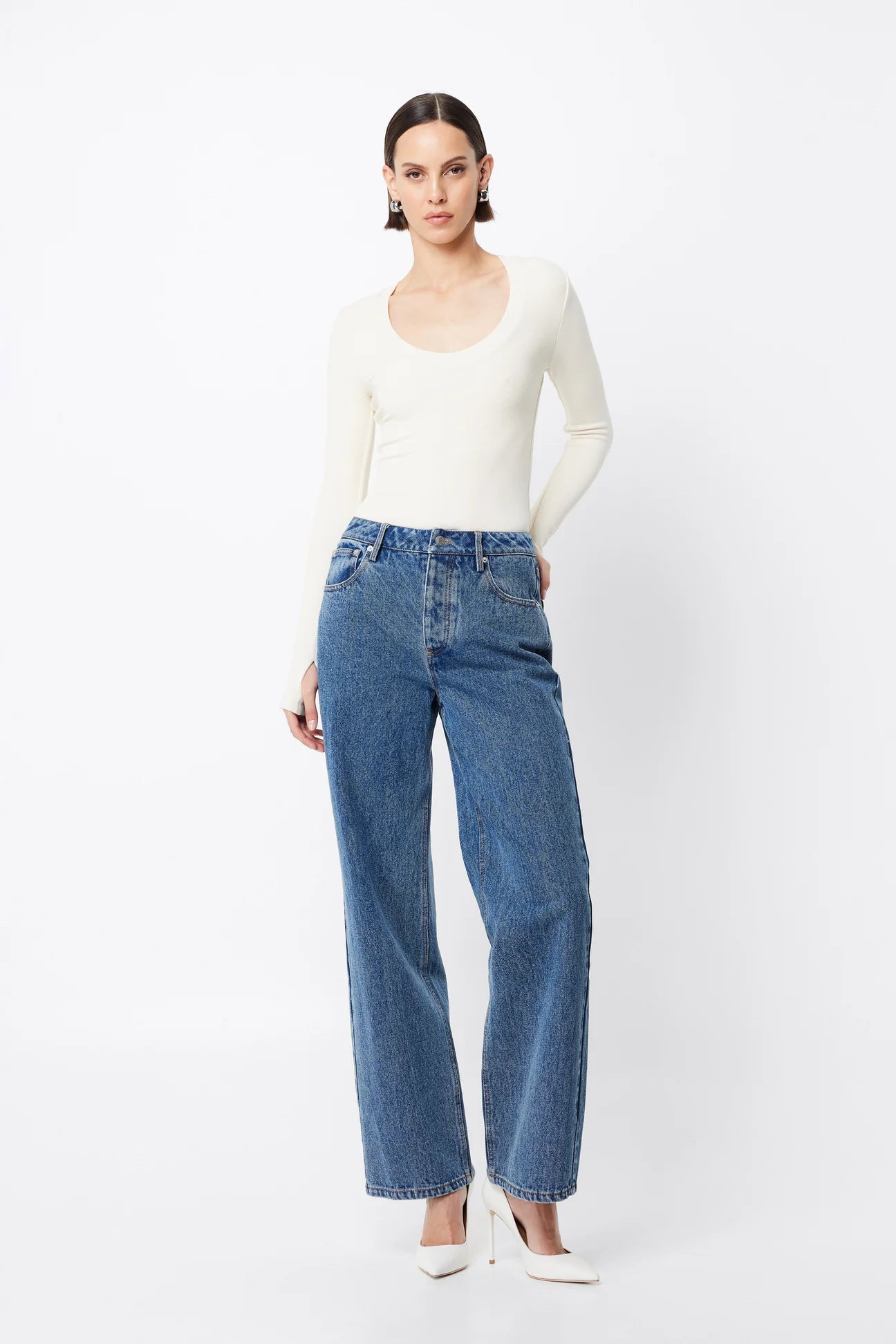 bexley wide leg jean, blue (preorder)