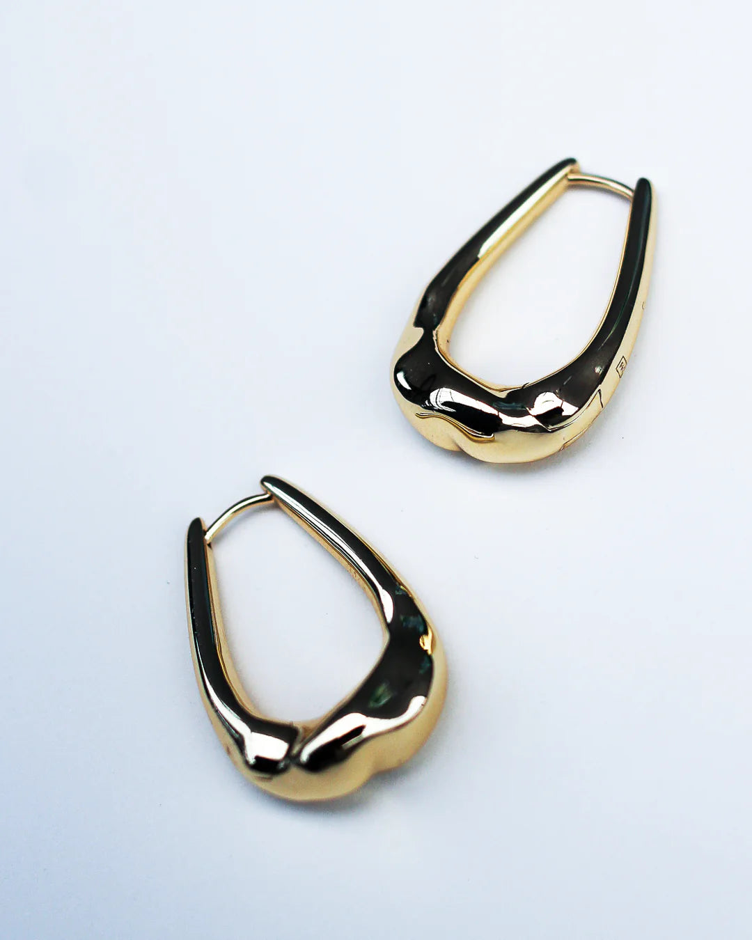 hammered long hoops, gold