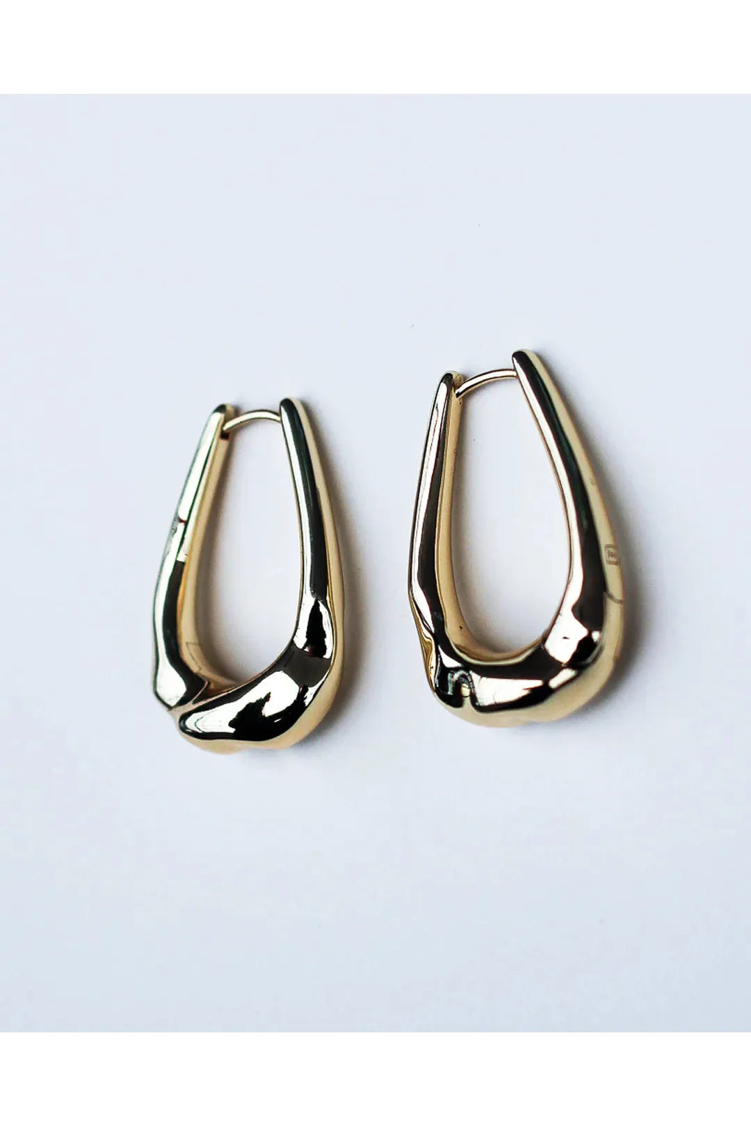 hammered long hoops, gold