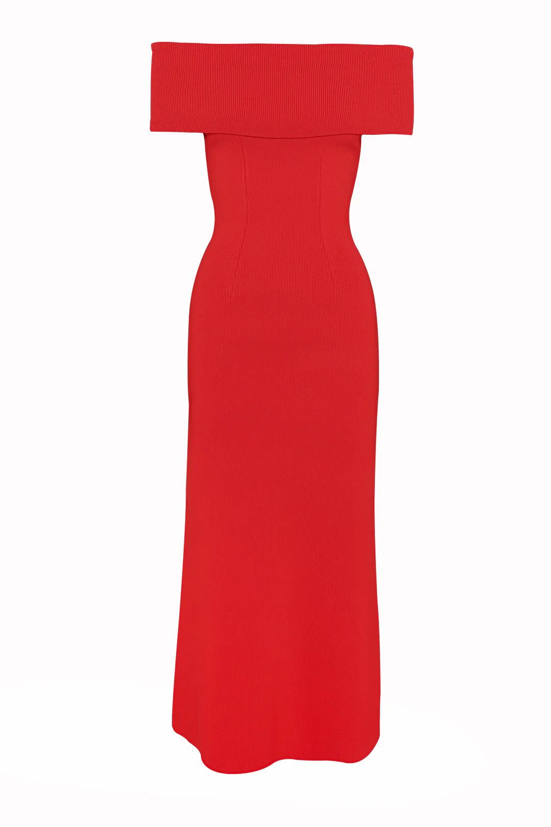 Monaco off shoulder dress, red