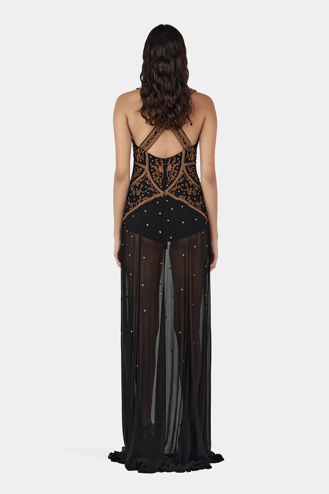 Maja beaded maxi dress, onyx + oak