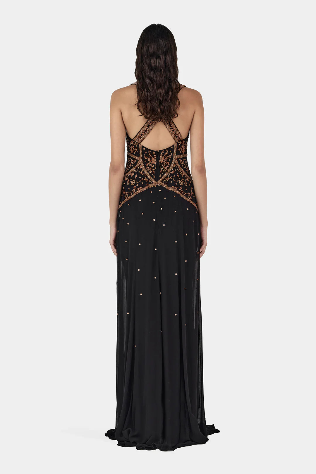 Maja beaded maxi dress, onyx + oak