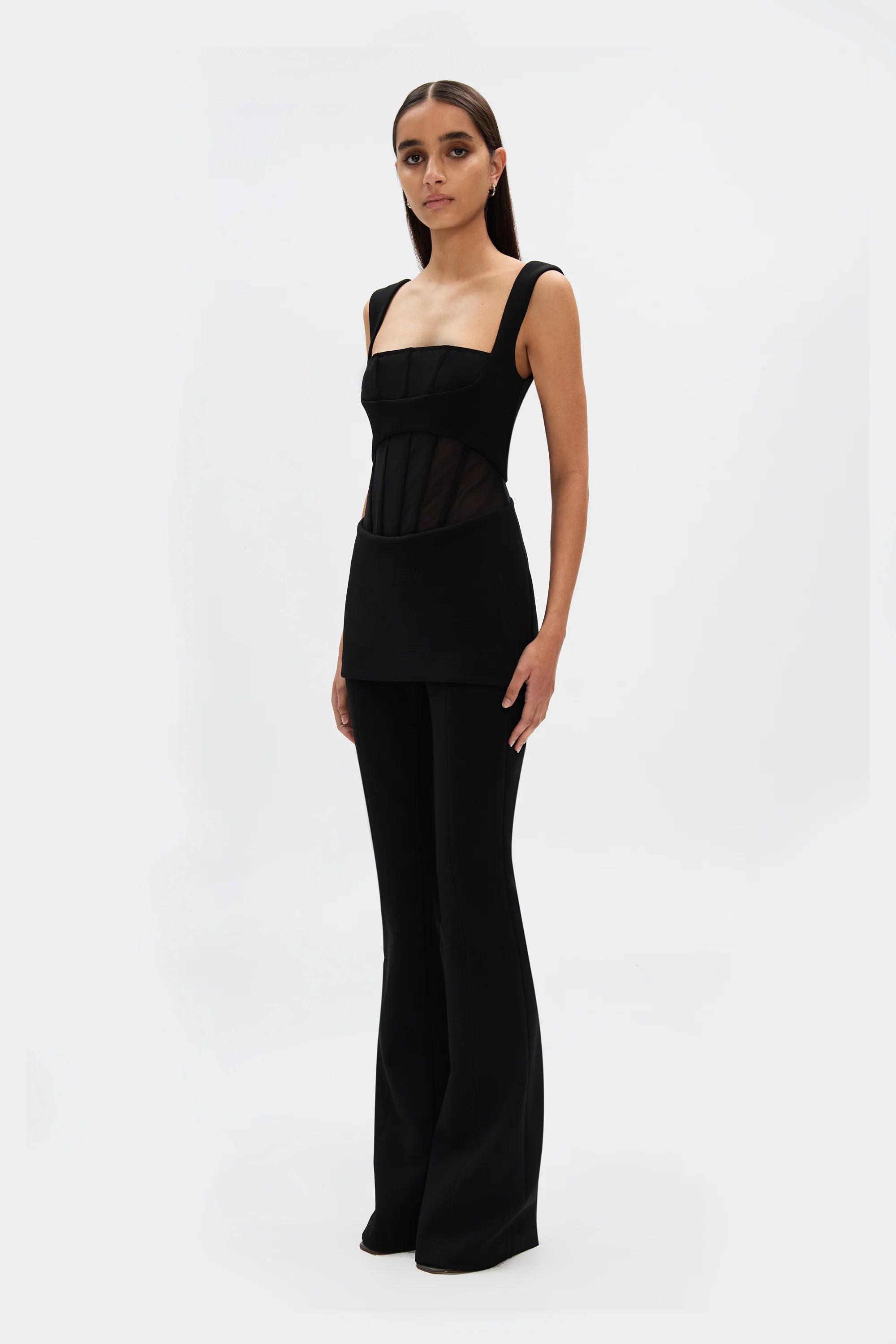 The Ines bonded jumpsuit, black