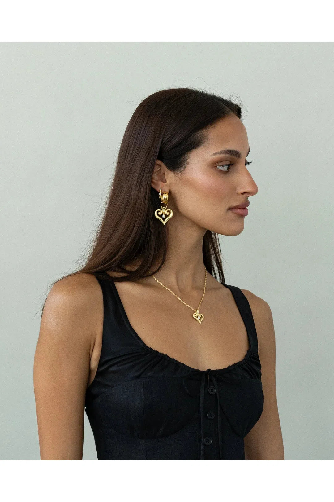 bella earrings, gold