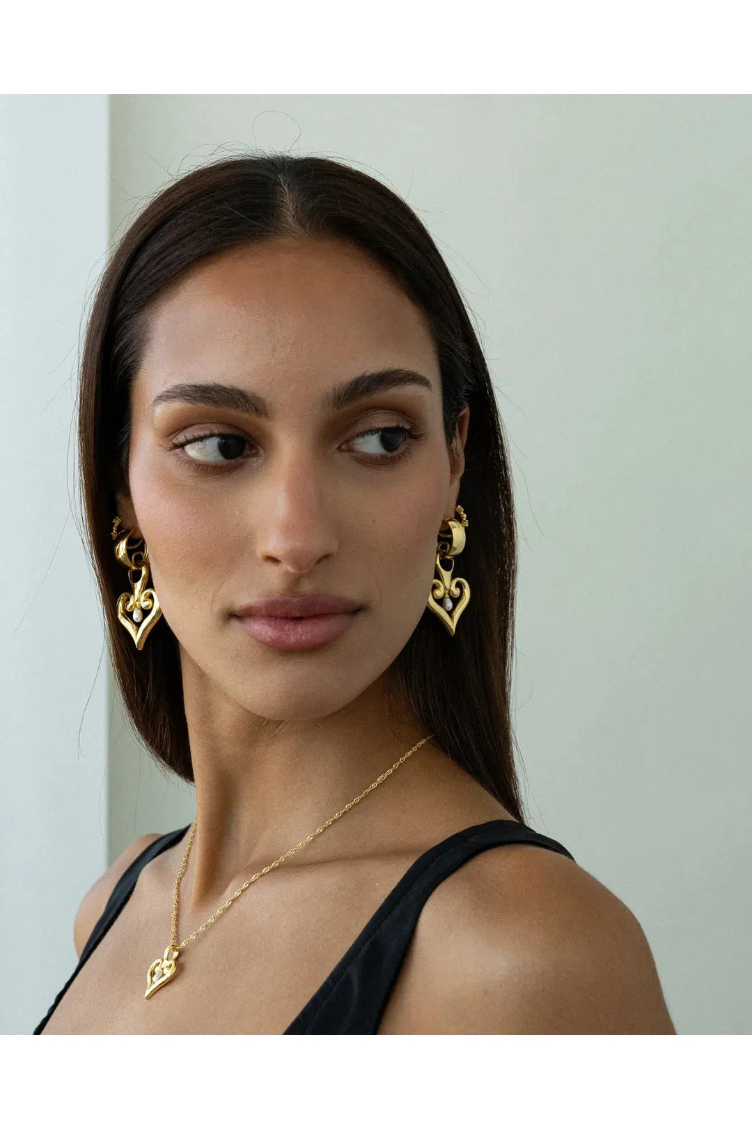 bella earrings, gold