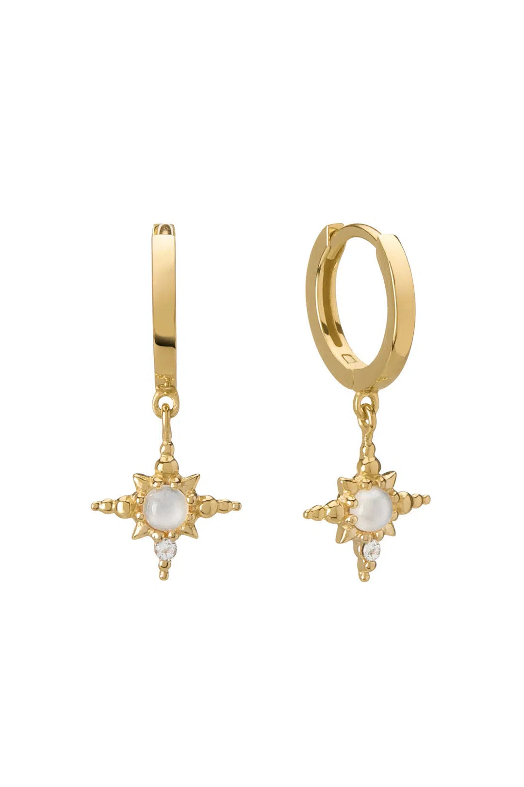 Huggies with Hanging Star in 18KT Yellow Gold Plate