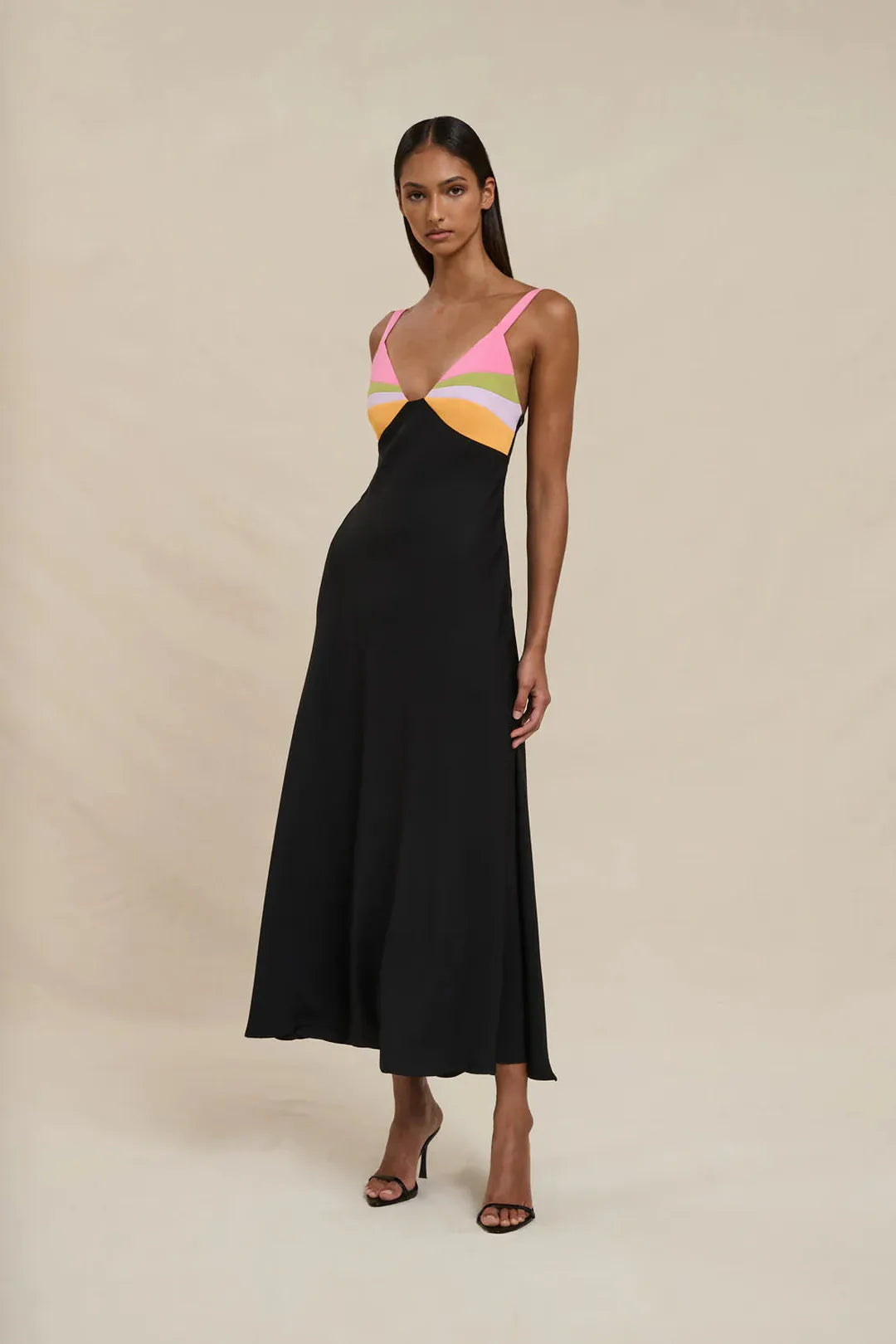 Naomi bias midi dress, black