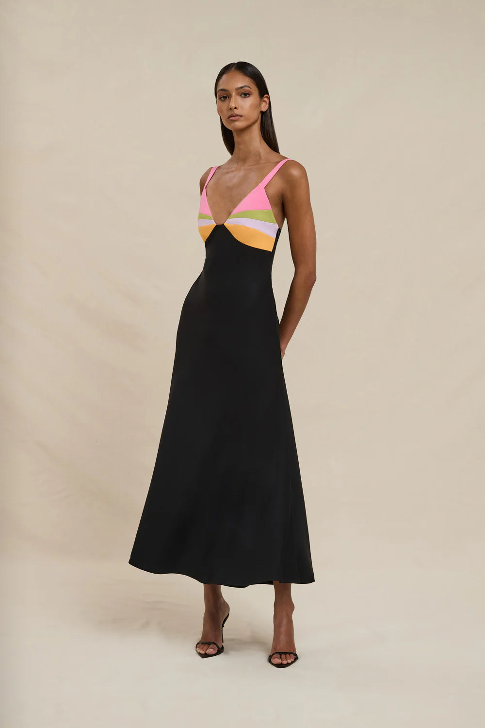 Naomi bias midi dress, black