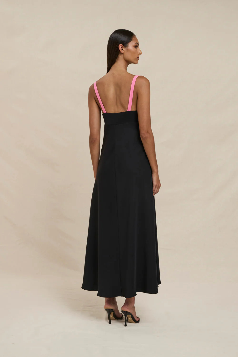 Naomi bias midi dress, black