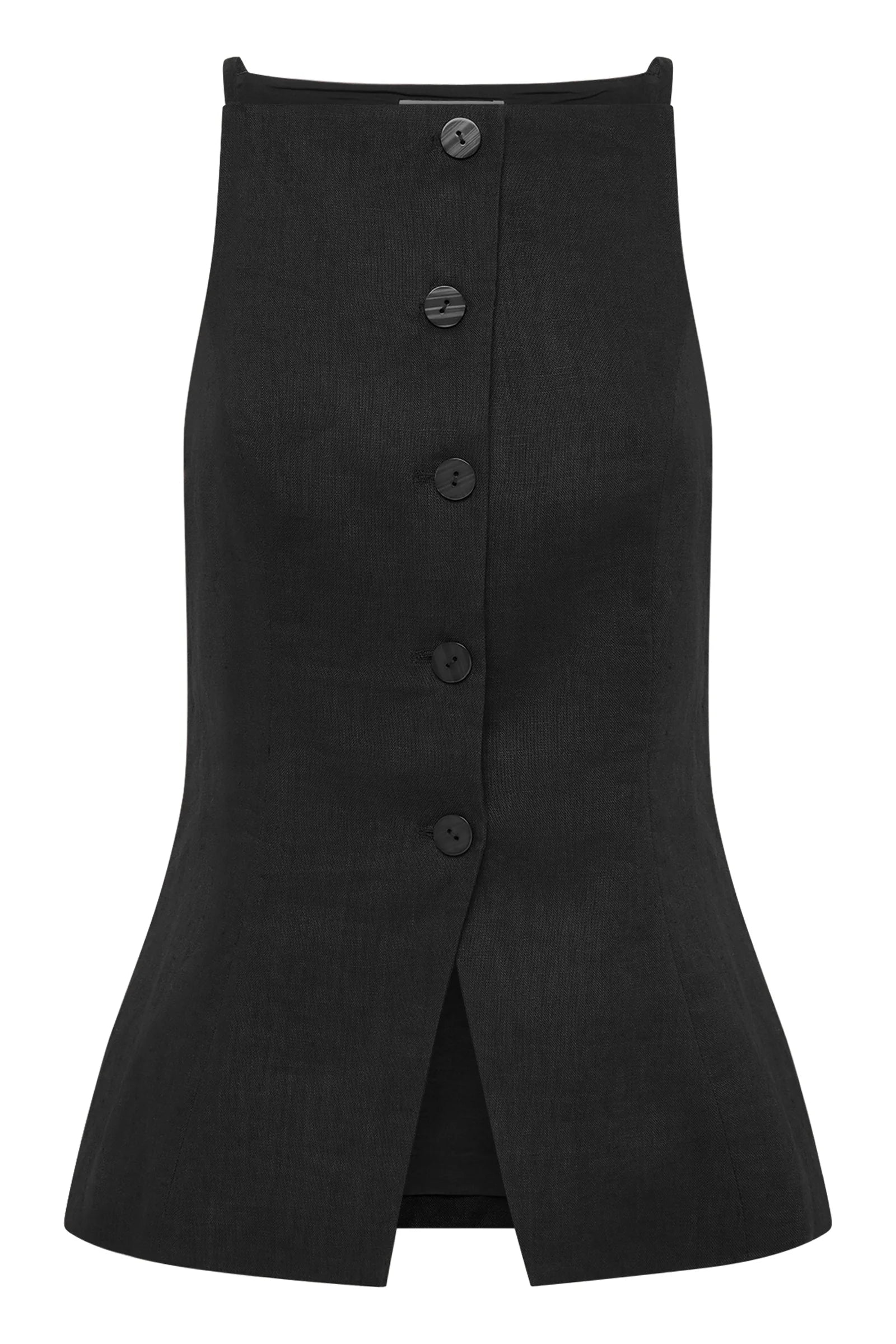 Lawrence linen vest, black