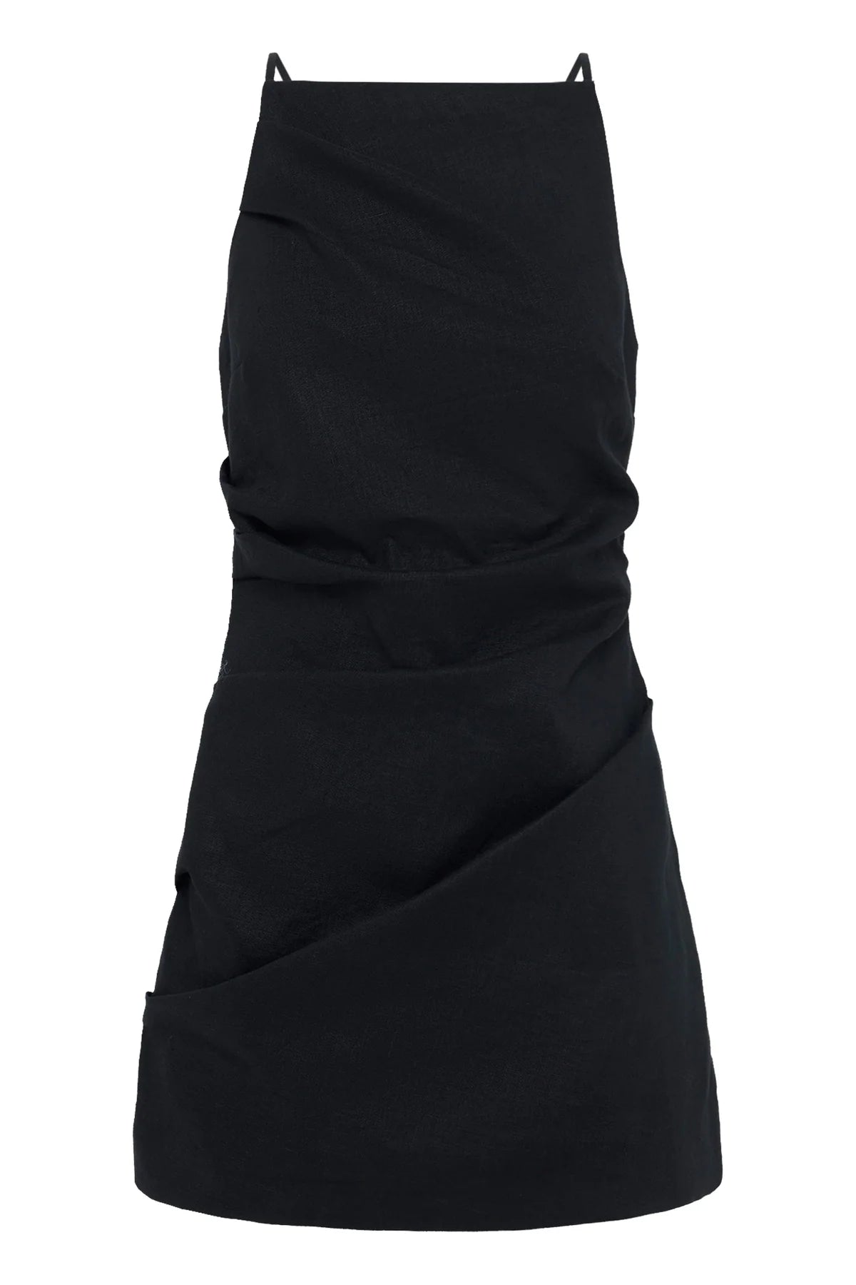 Talitha linen mini dress, black