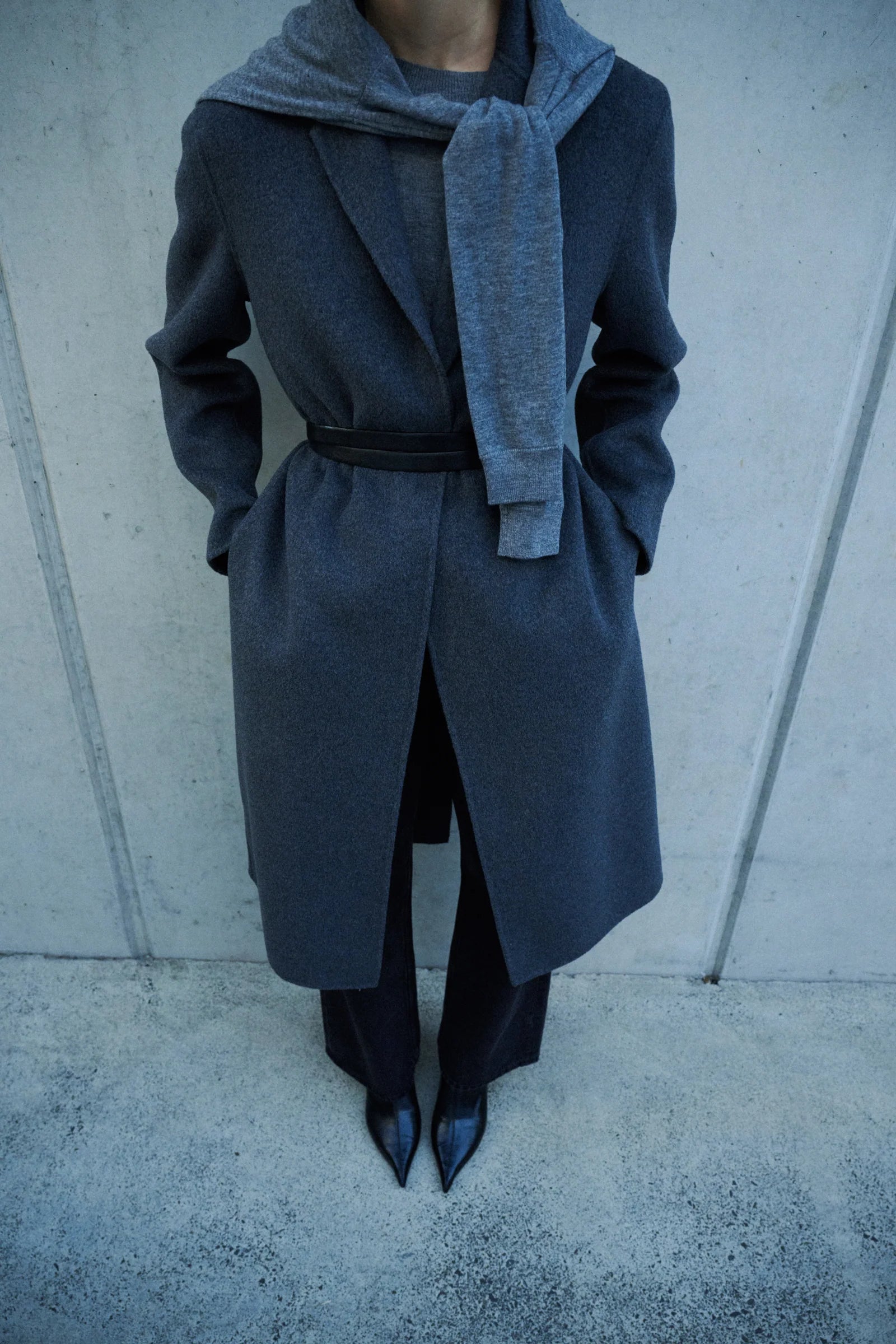 Riley wool coat, charcoal