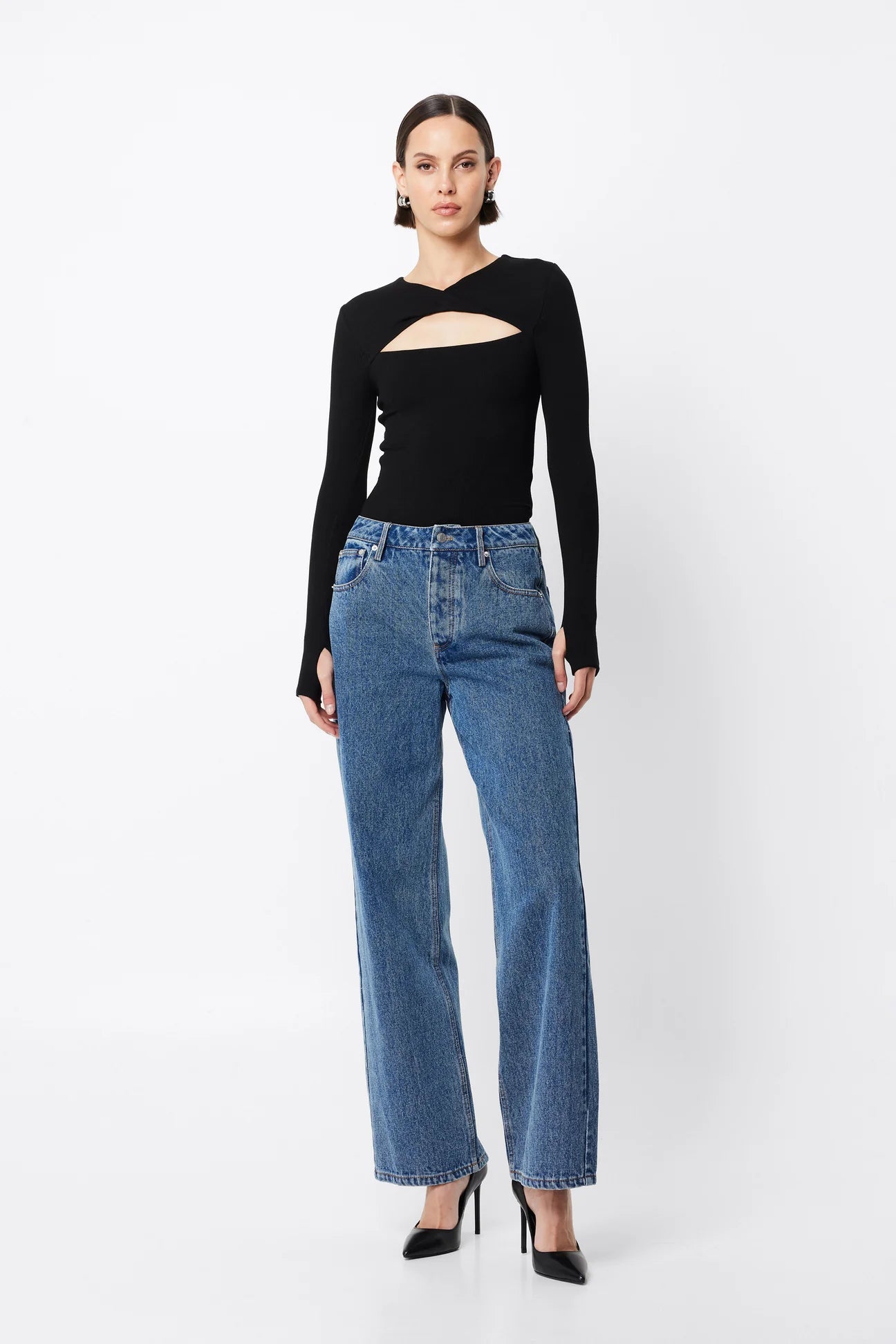 bexley wide leg jean, blue (preorder)